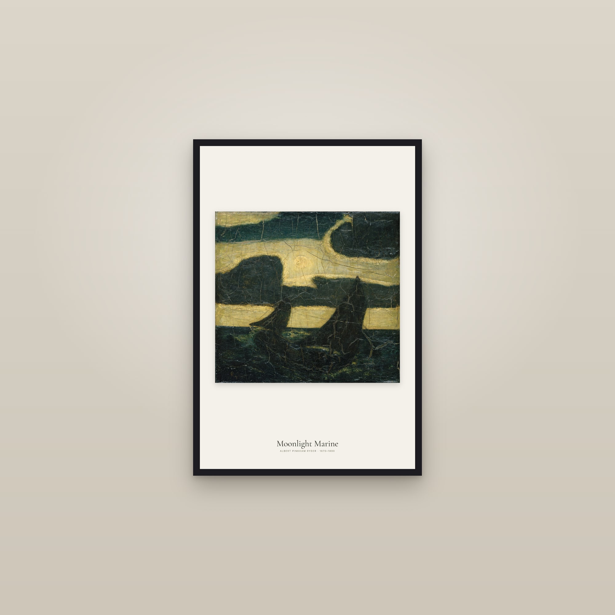 Moonlight Marine — framed in a gallery setting