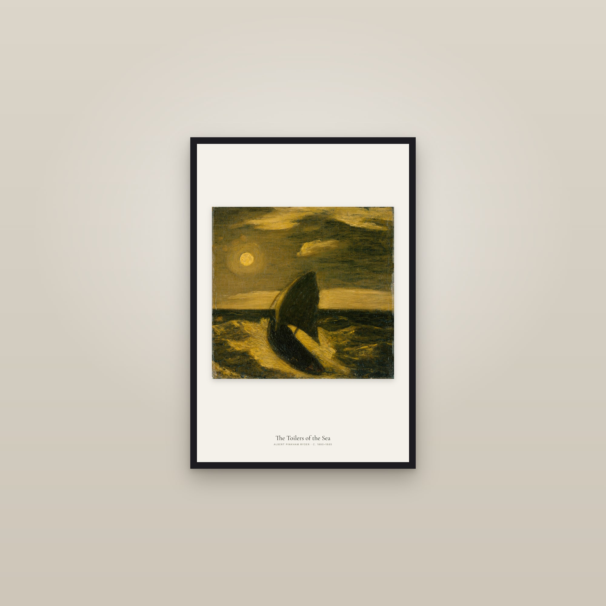 The Toilers of the Sea — framed in a gallery setting