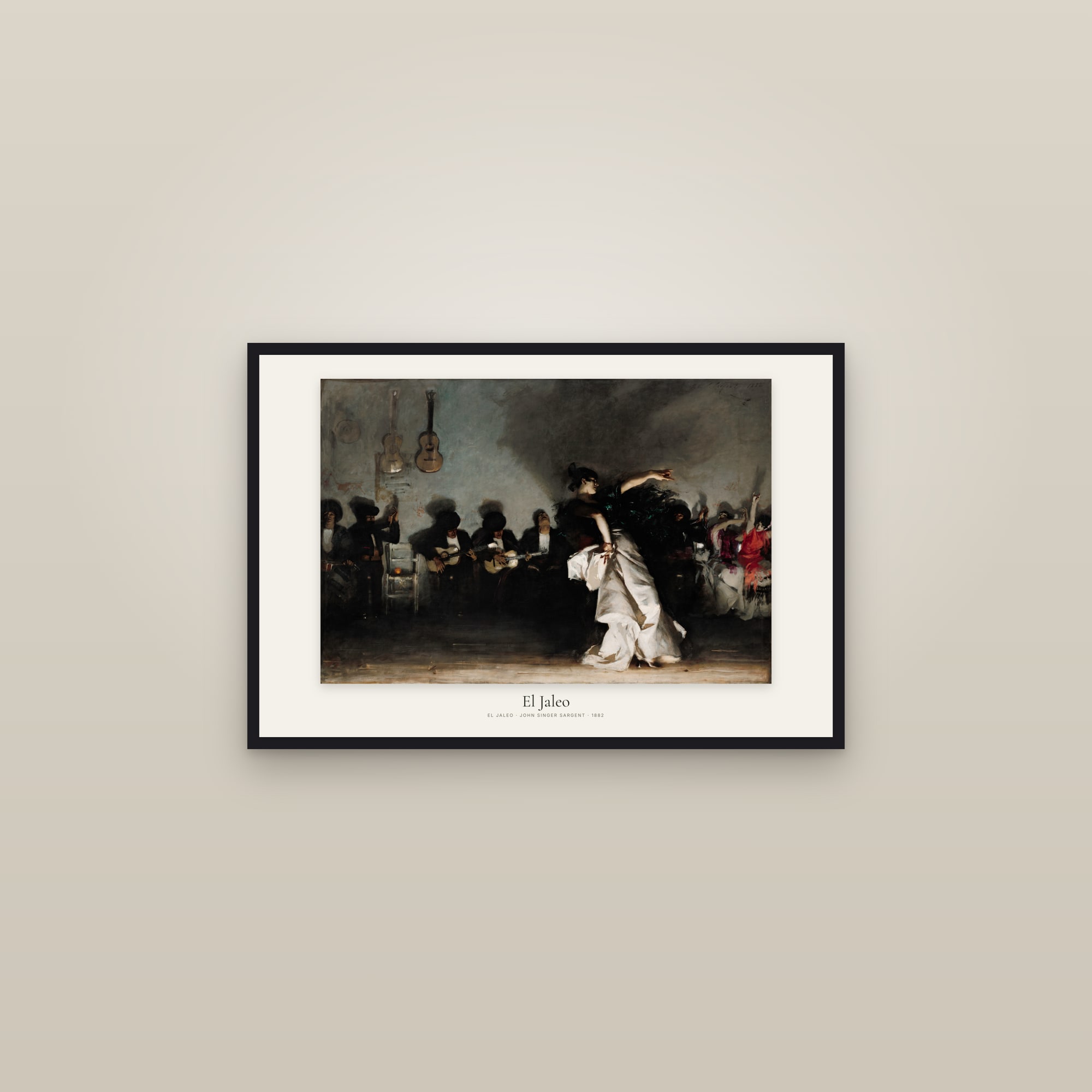 El Jaleo — framed in a gallery setting