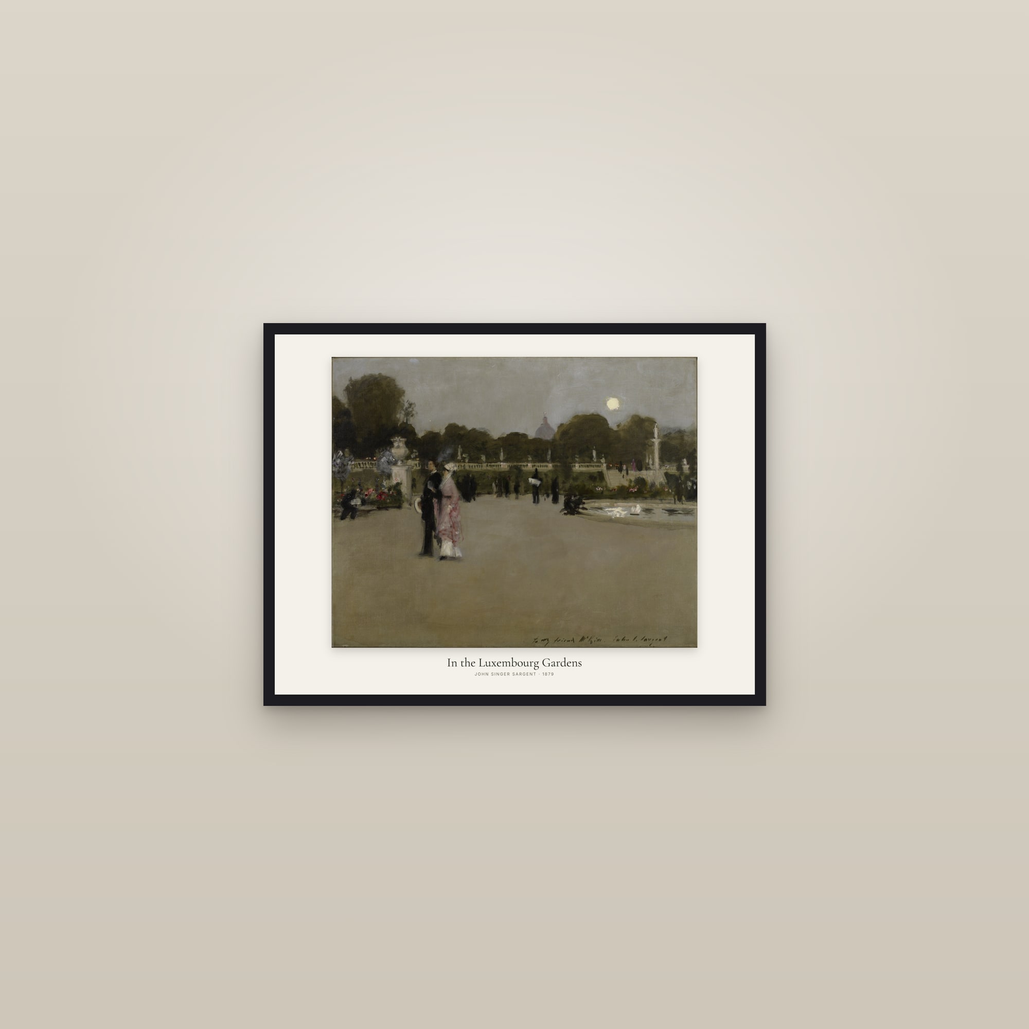 In the Luxembourg Gardens — framed in a gallery setting