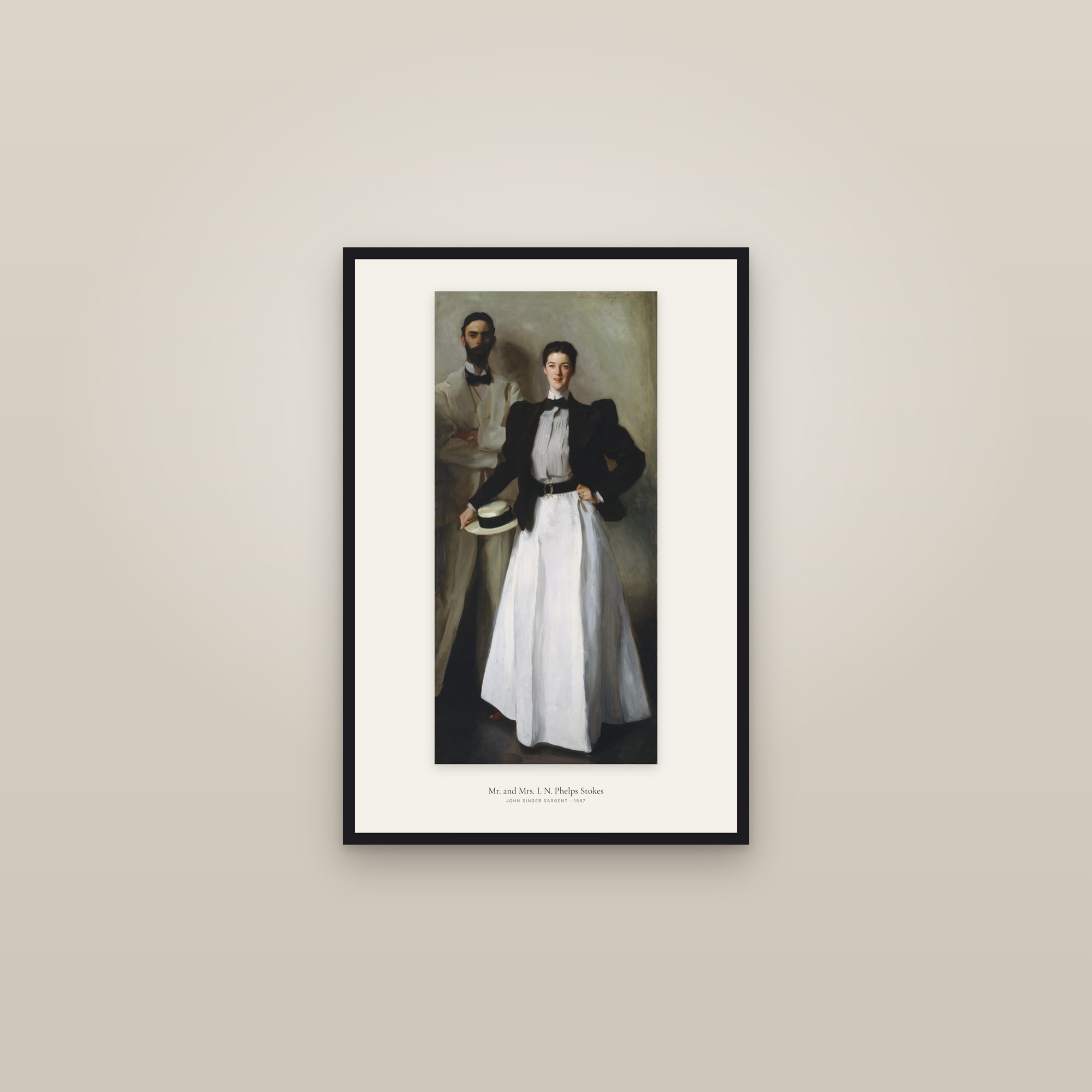 Mr. and Mrs. I. N. Phelps Stokes — framed in a gallery setting