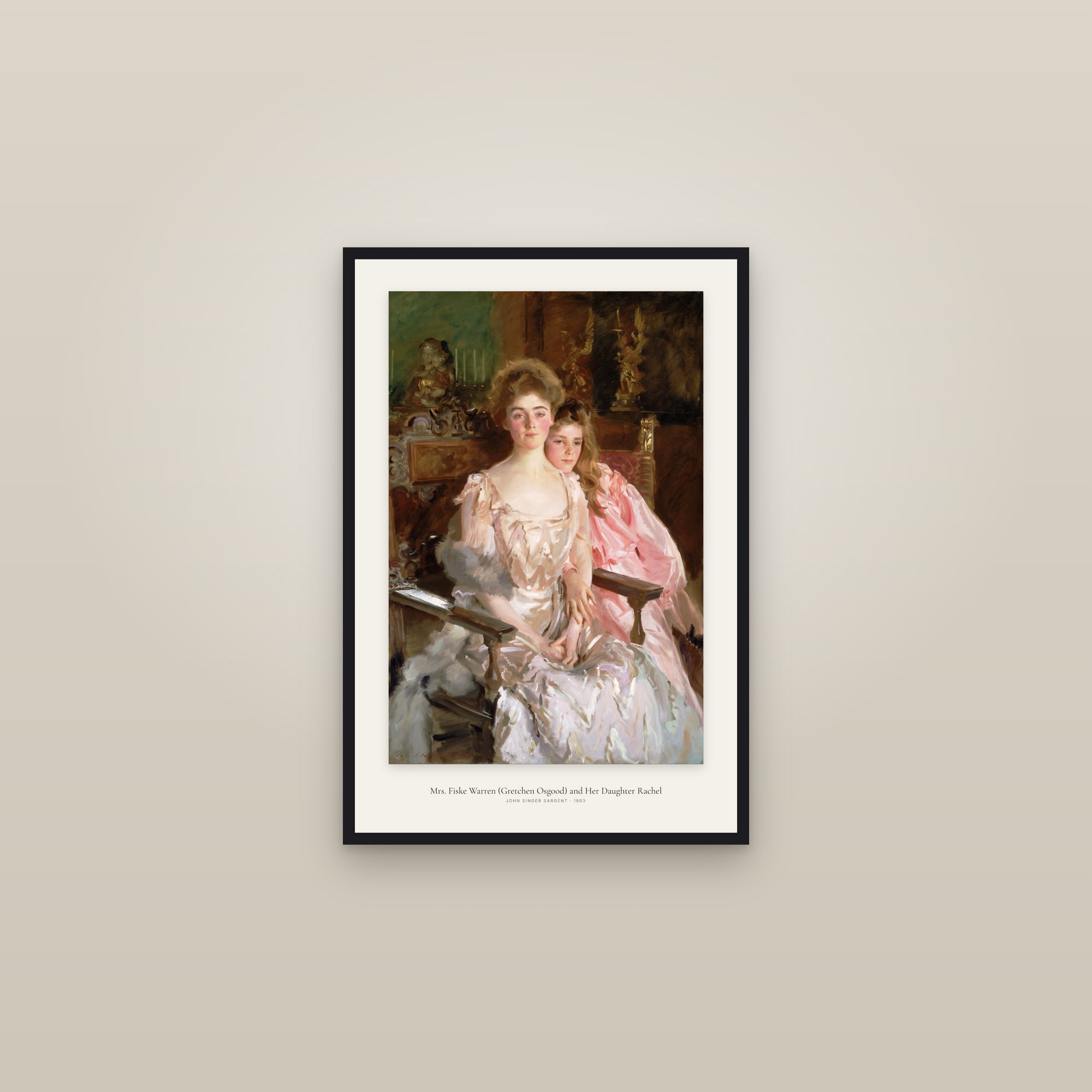 Mrs. Fiske Warren (Gretchen Osgood) and Her Daughter Rachel — framed in a gallery setting