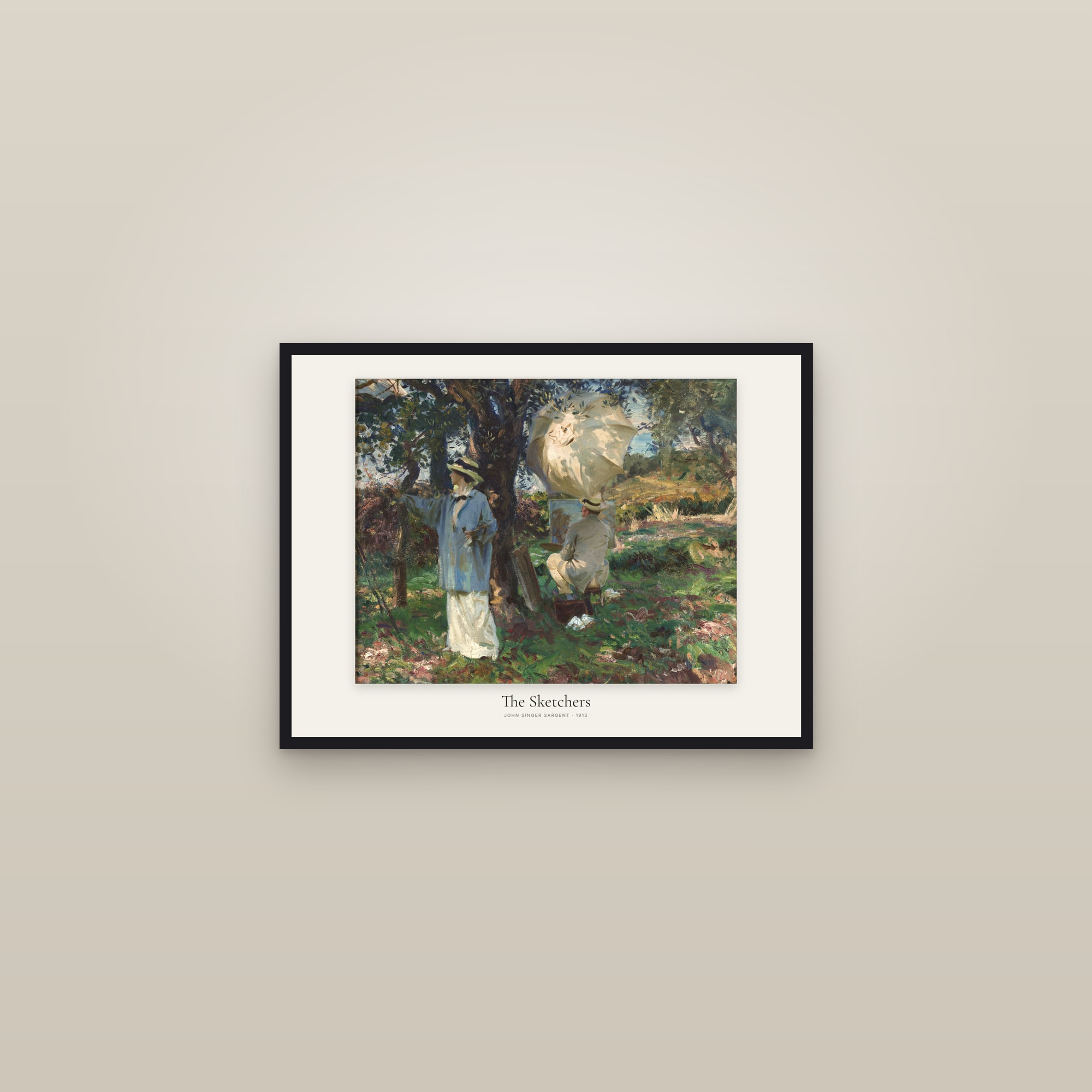 The Sketchers — framed in a gallery setting