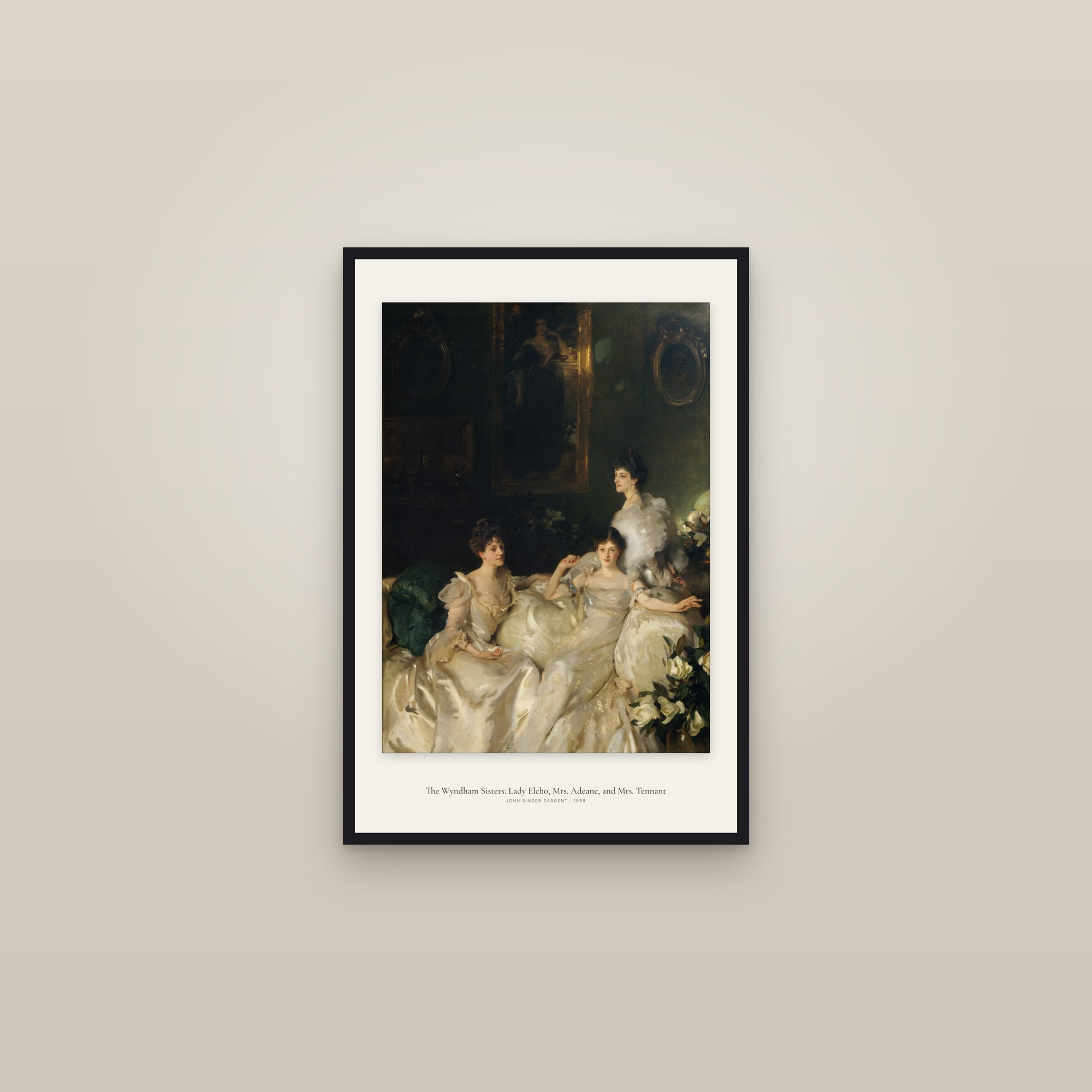 The Wyndham Sisters: Lady Elcho, Mrs. Adeane, and Mrs. Tennant — framed in a gallery setting