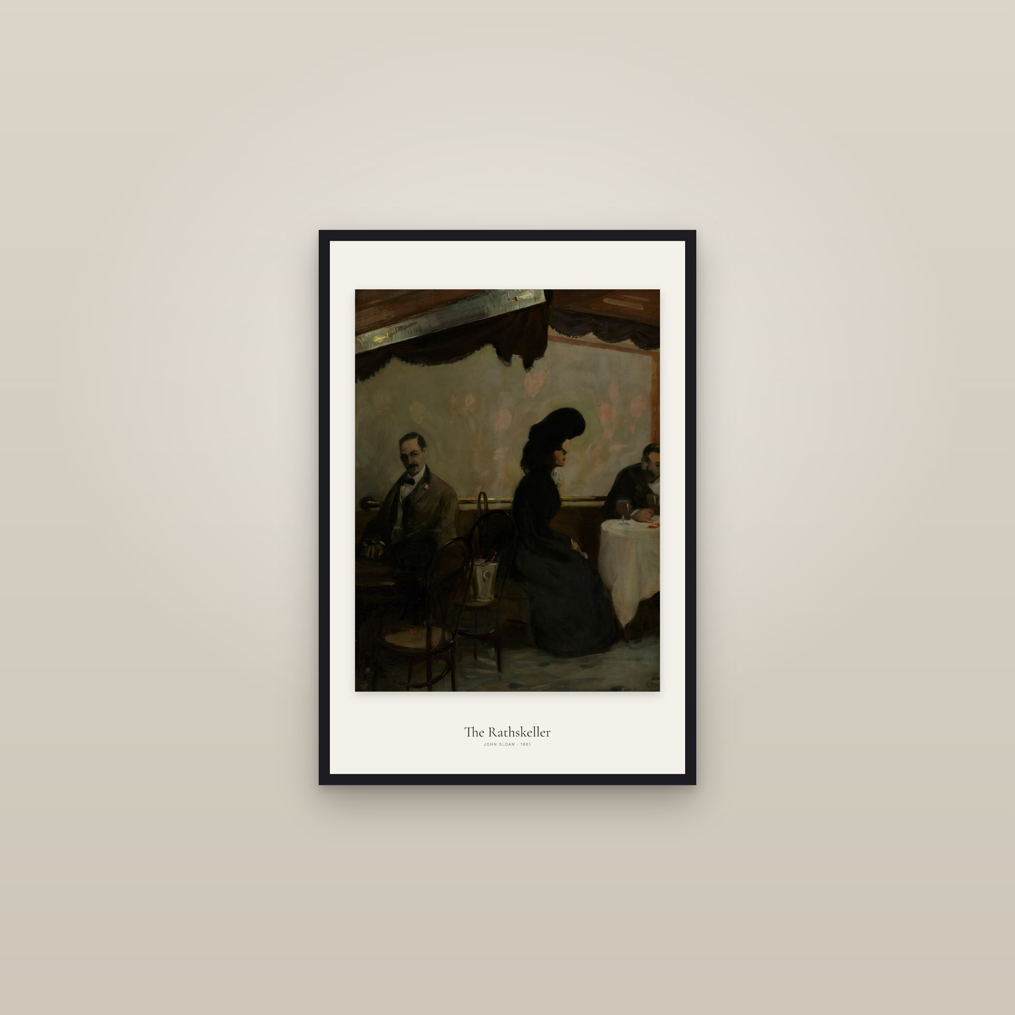 The Rathskeller — framed in a gallery setting