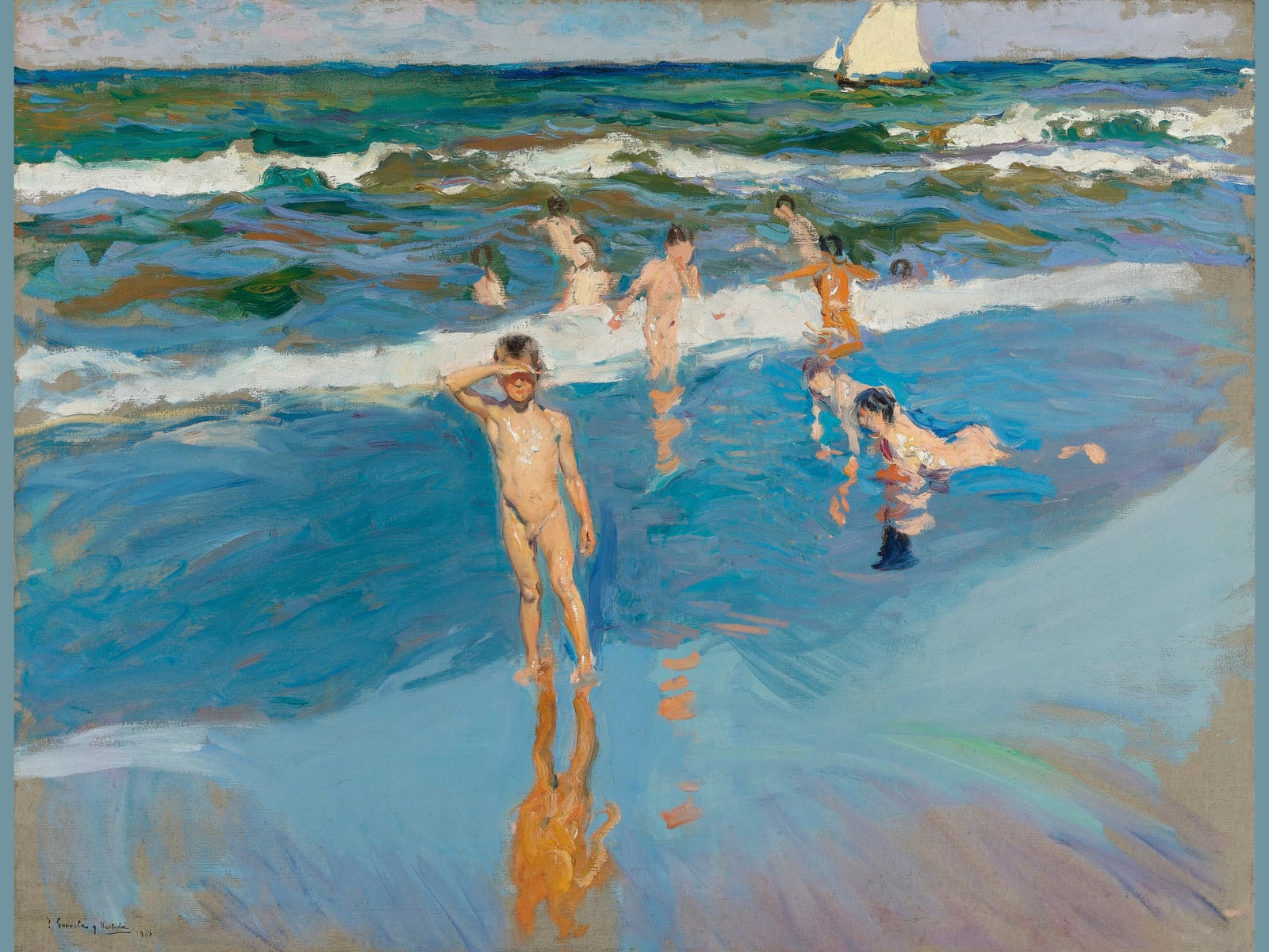 Children in the Sea, Valencia Beach (Niños en el Mar) — Full-Bleed Edition