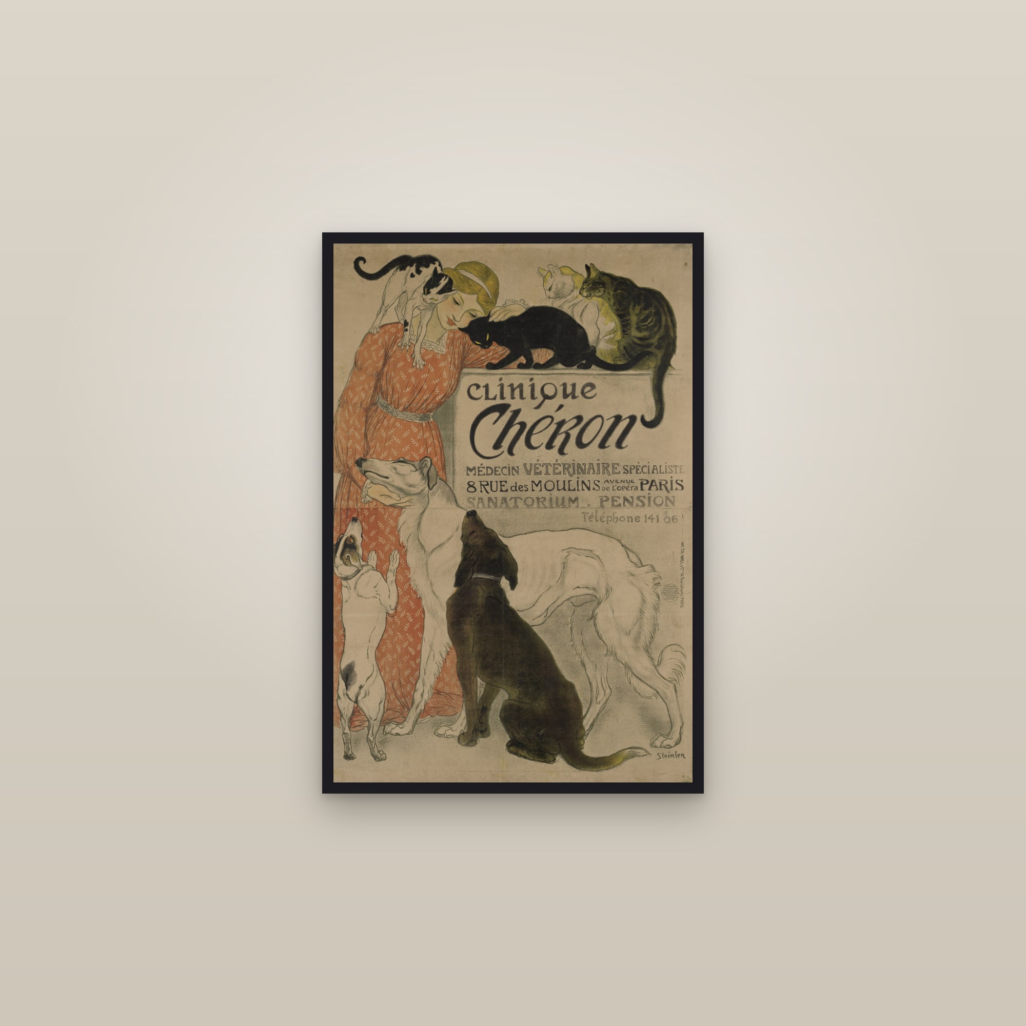 Clinique Chéron (Full) — Full-Bleed Edition — framed in a gallery setting