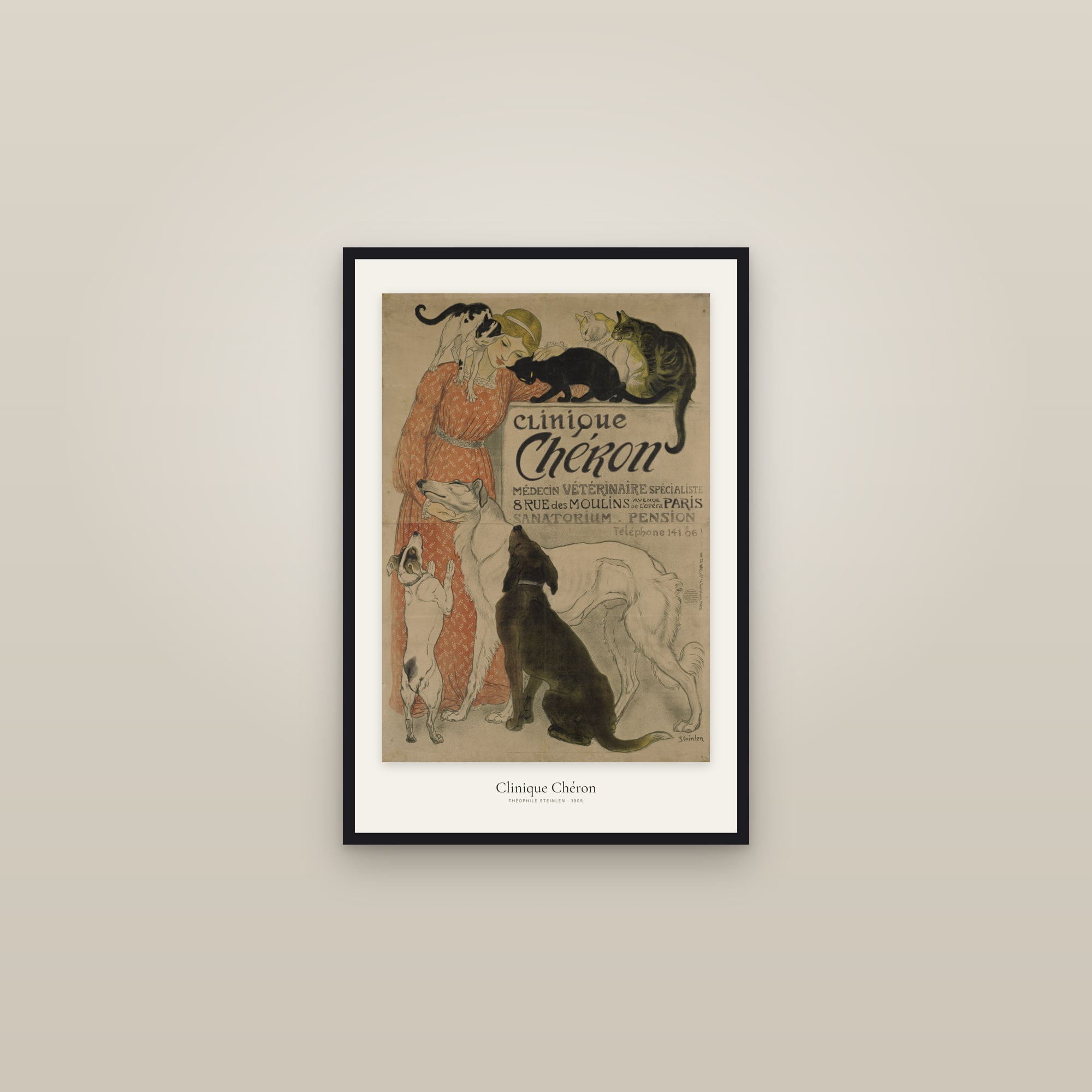 Clinique Chéron — framed in a gallery setting