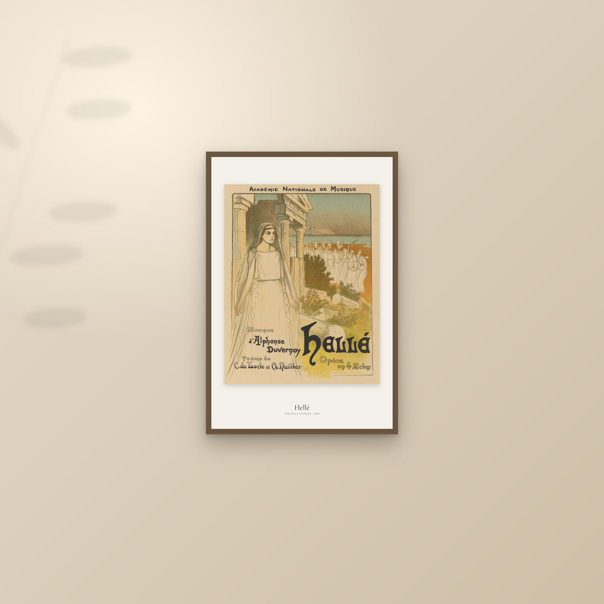 Hellé — framed and styled on a sunlit wall