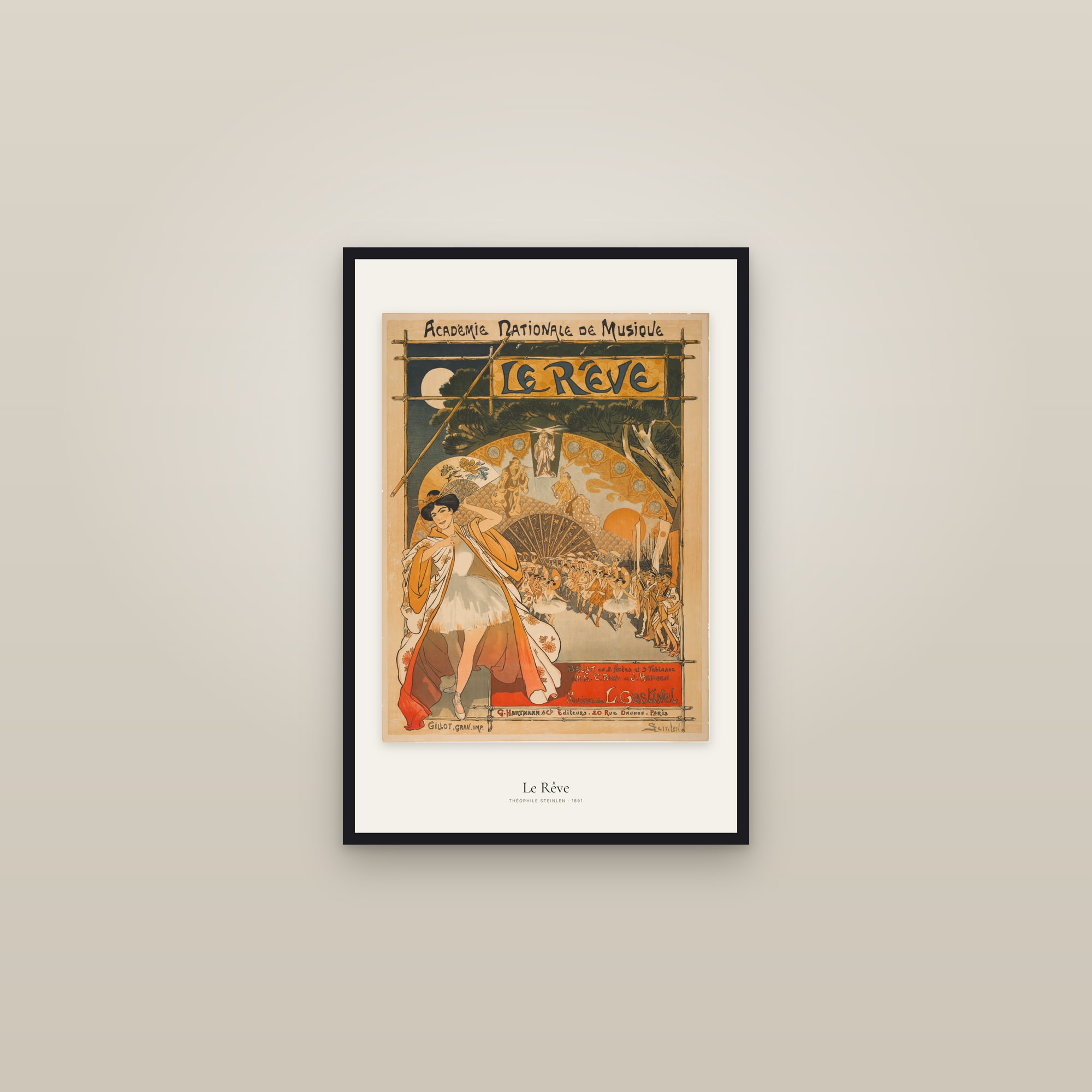 Le Rêve — framed in a gallery setting