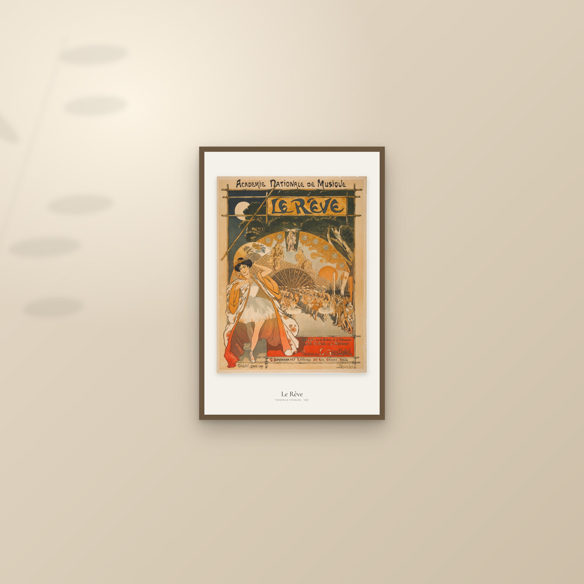 Le Rêve — framed and styled on a sunlit wall