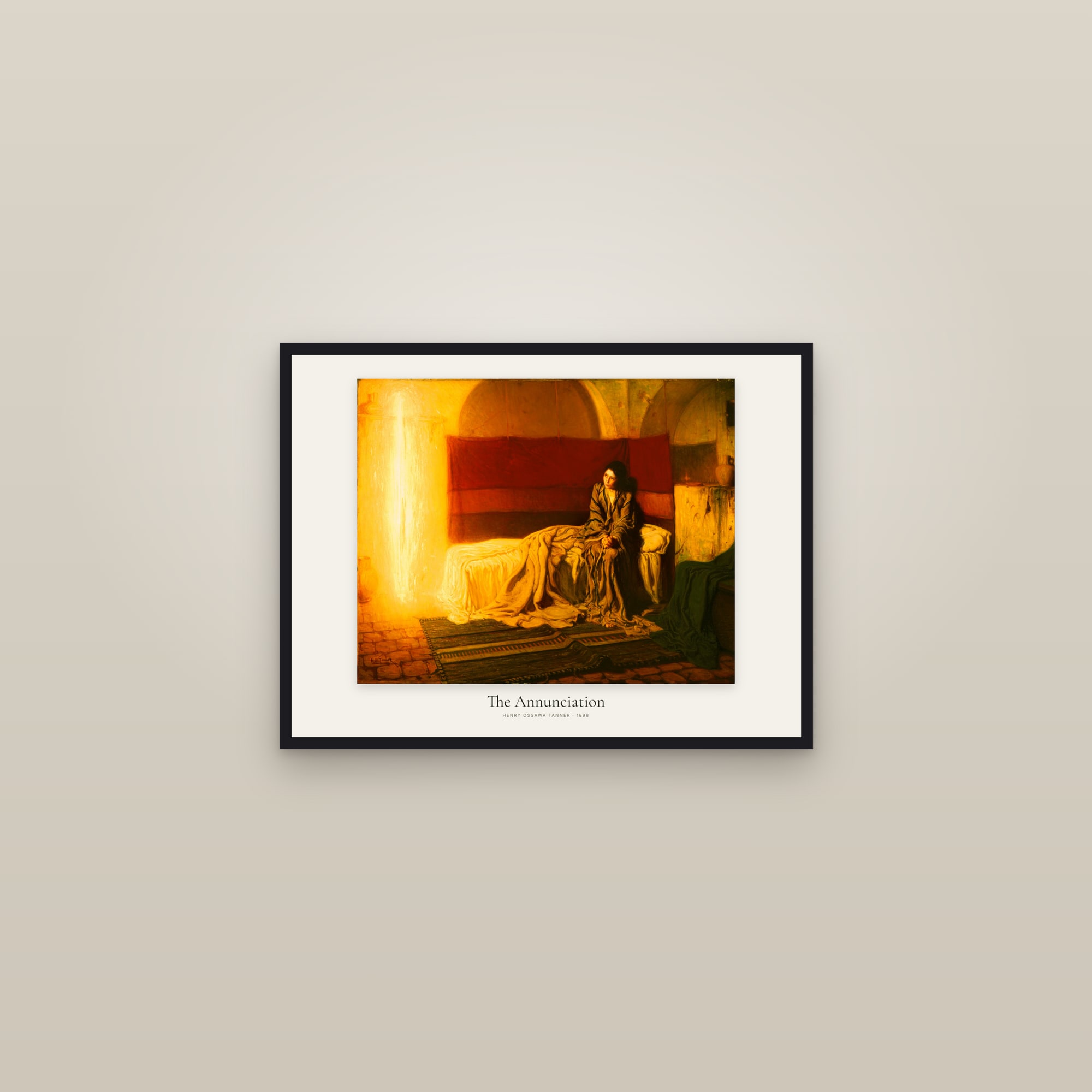 The Annunciation (Tanner) — framed in a gallery setting