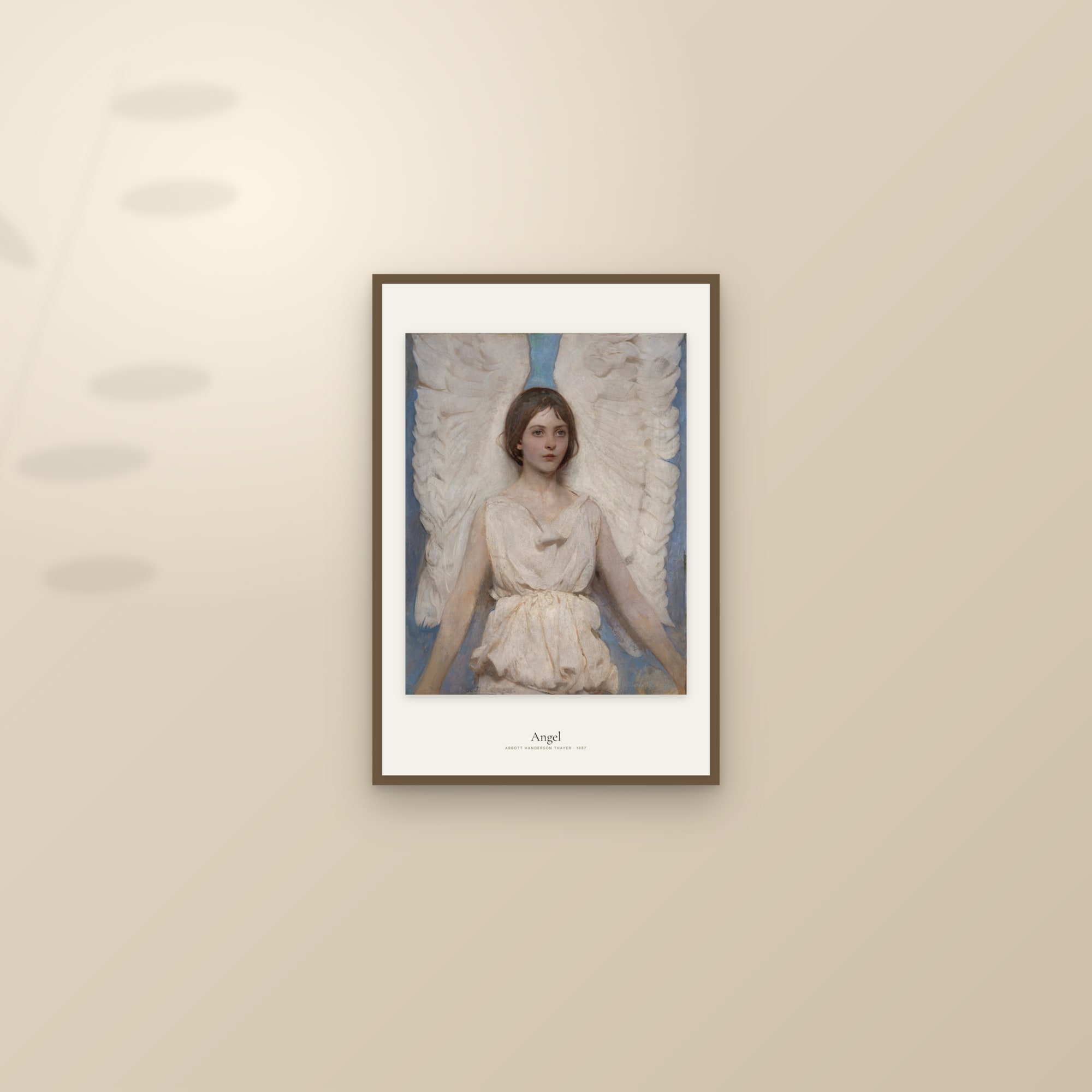Angel — framed and styled on a sunlit wall
