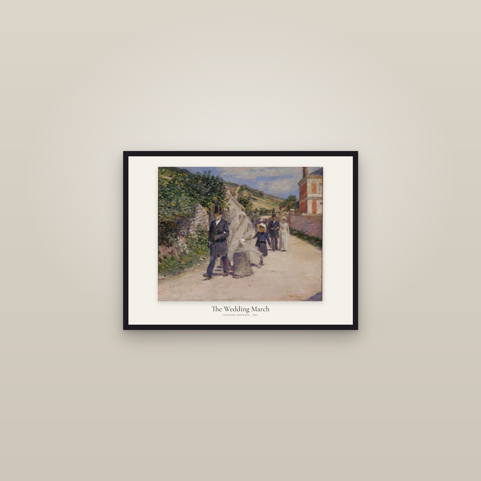 The Wedding March — framed in a gallery setting