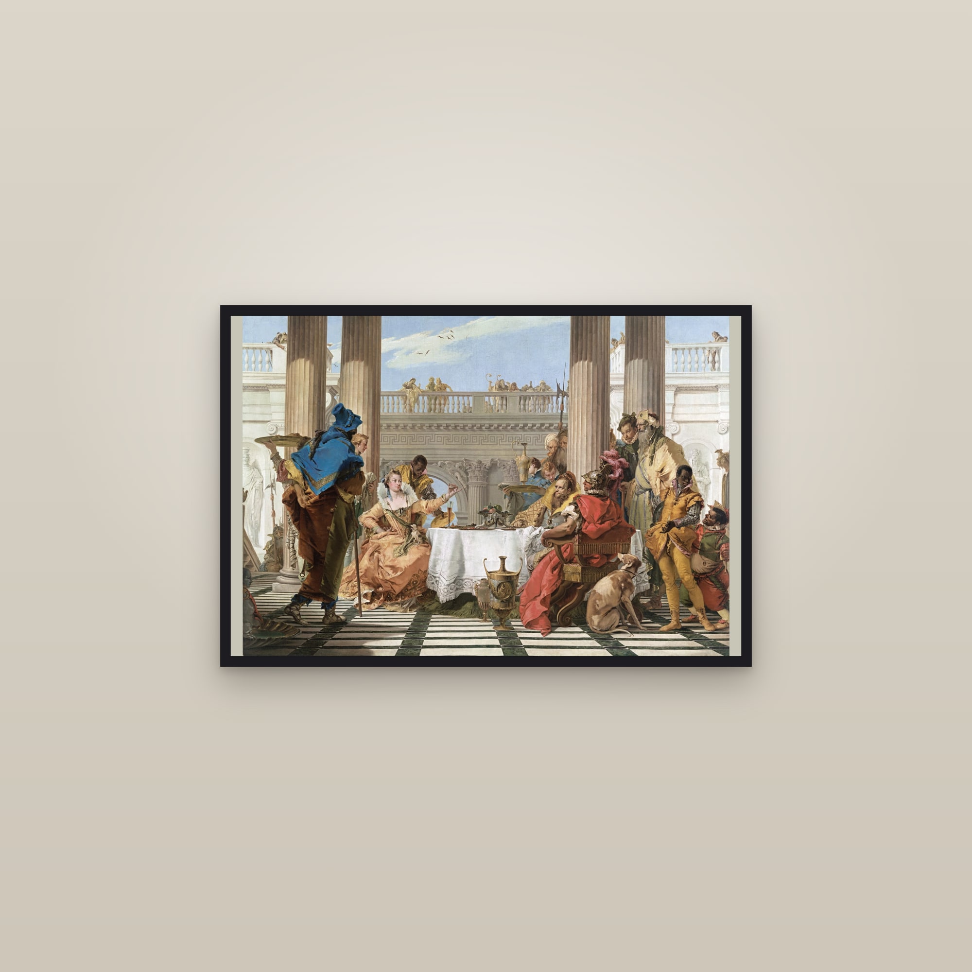 The Banquet of Cleopatra (Full) — Full-Bleed Edition — framed in a gallery setting
