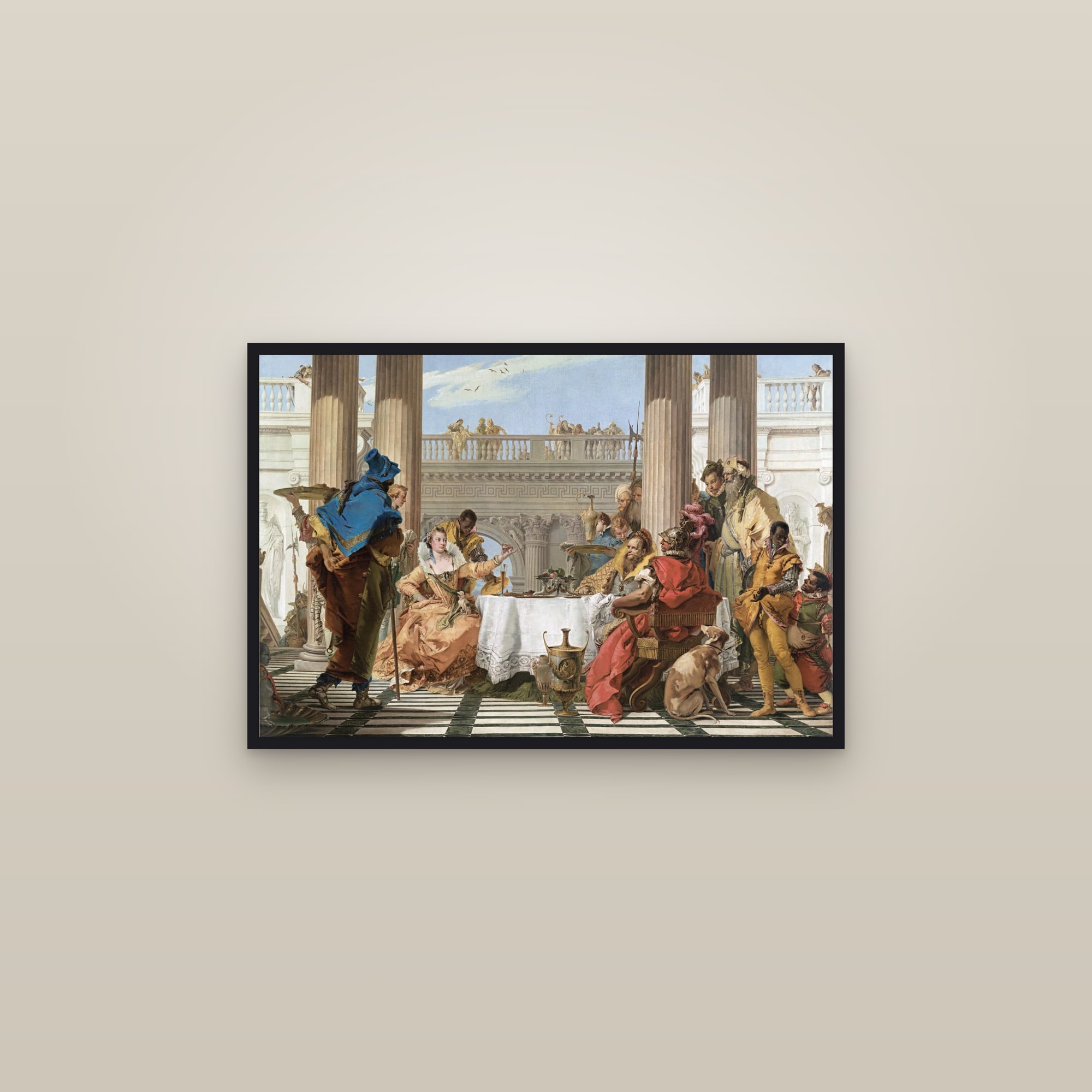 The Banquet of Cleopatra (Full) — Full-Bleed Edition — framed in a gallery setting