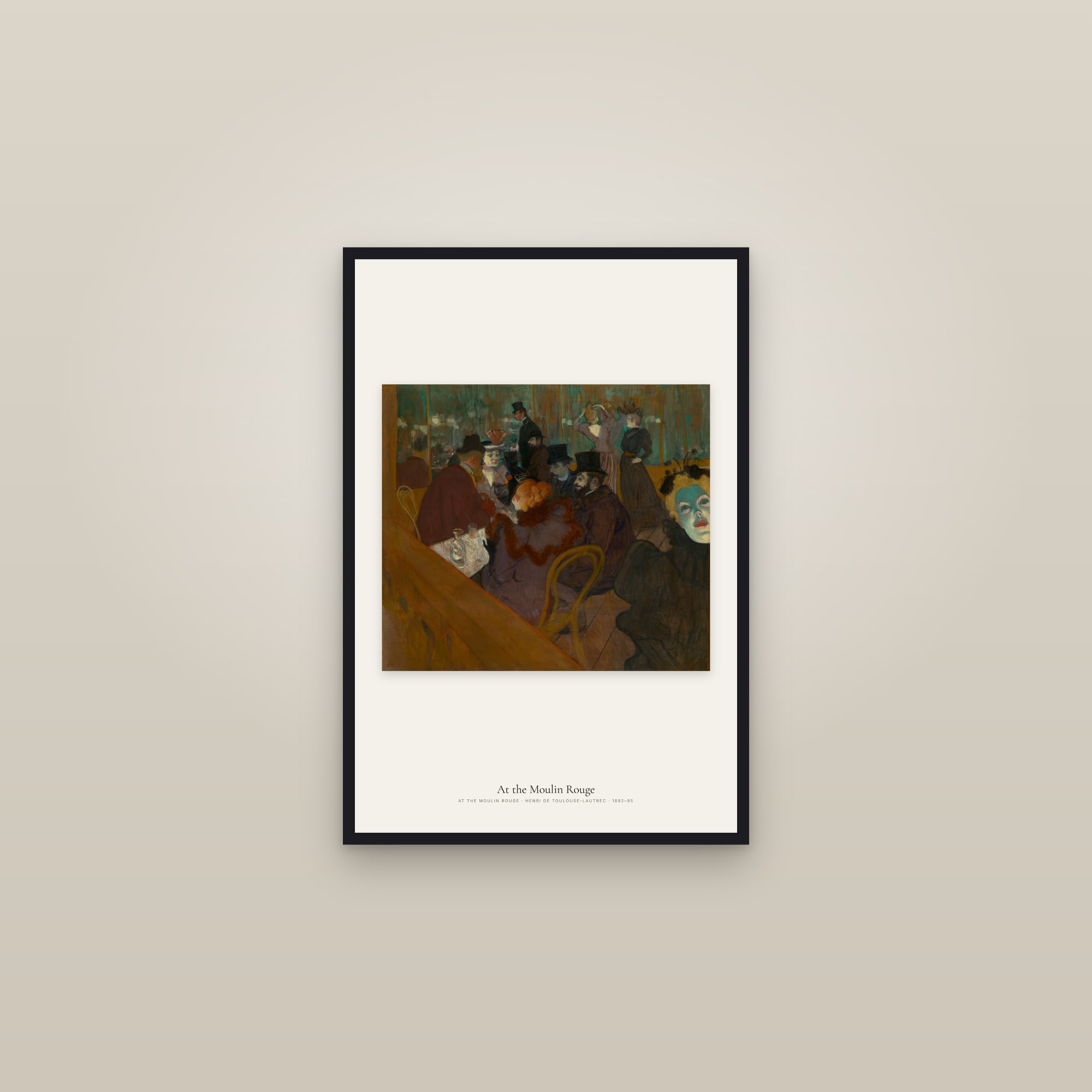 At the Moulin Rouge — framed in a gallery setting