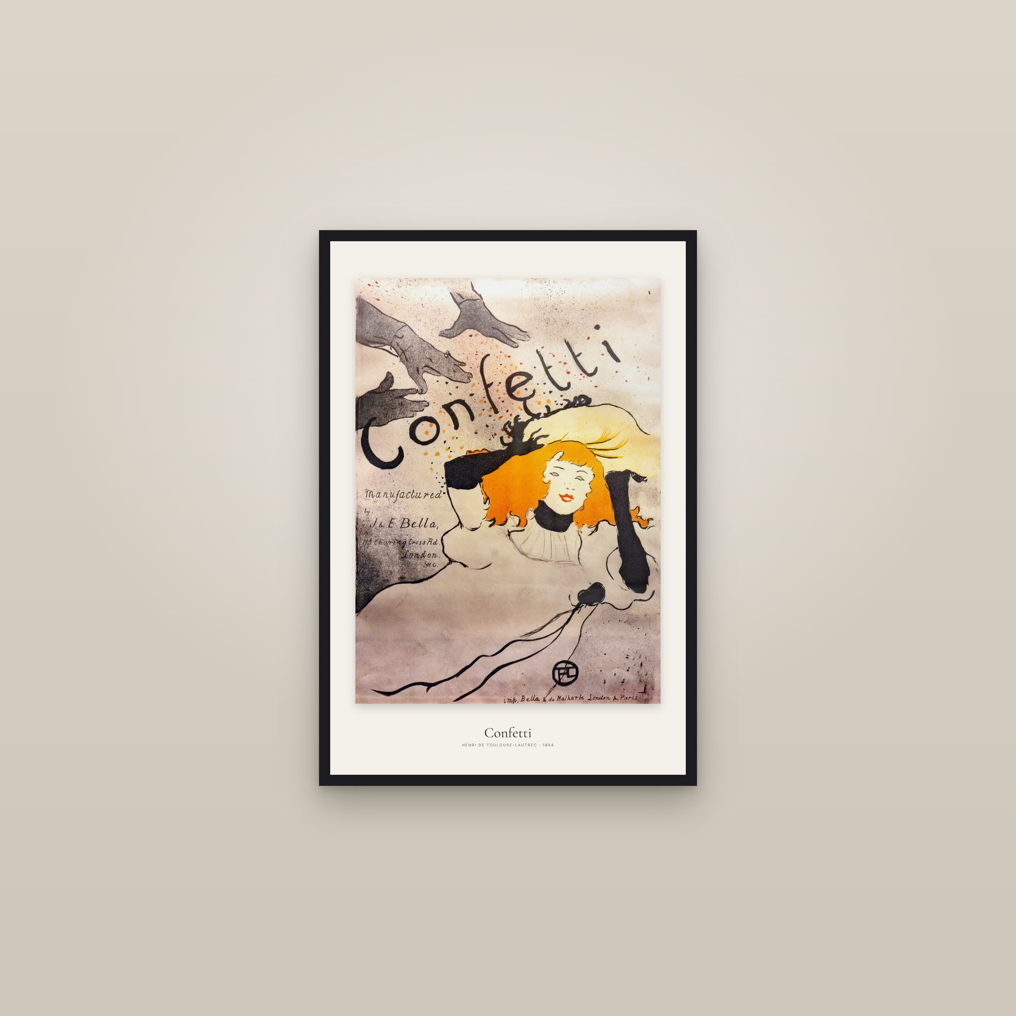 Confetti — framed in a gallery setting
