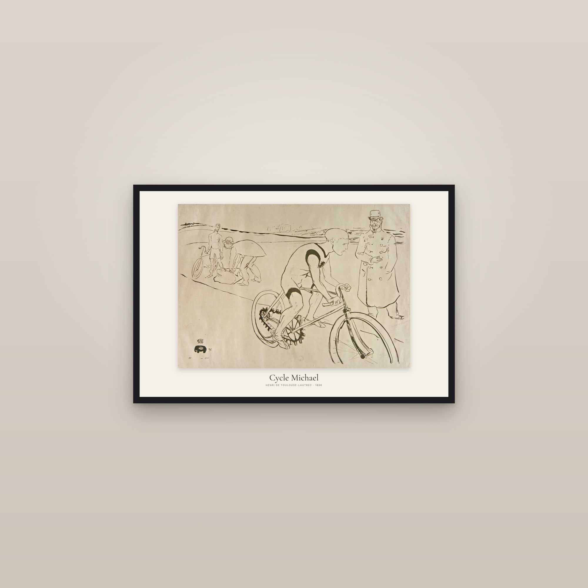 Cycle Michael — framed in a gallery setting