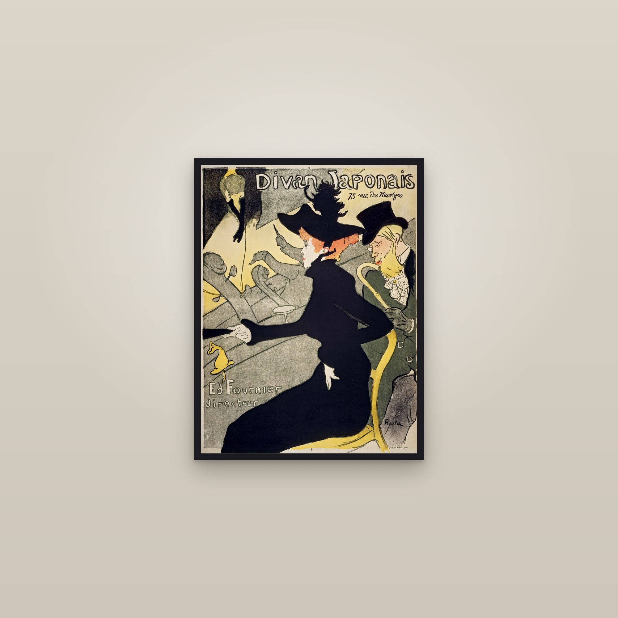 Divan Japonais (Full) — Full-Bleed Edition — framed in a gallery setting