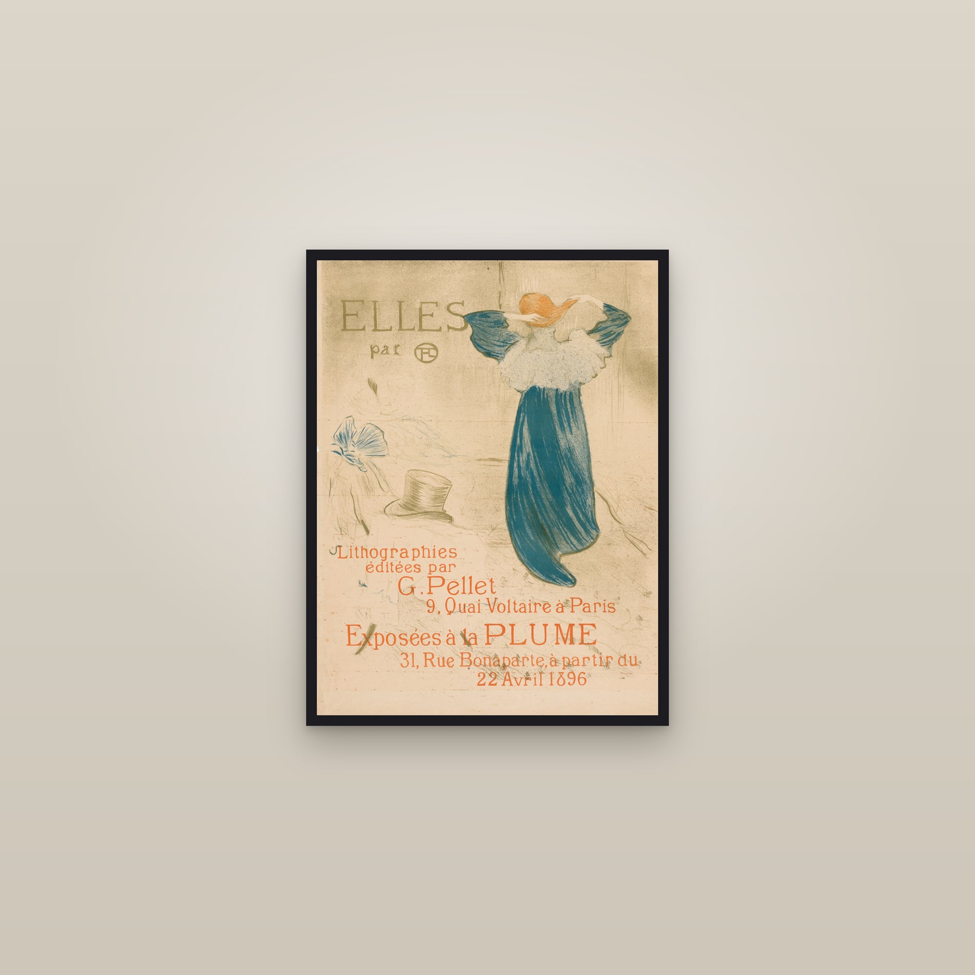 Elles (Frontispiece) (Full) — Full-Bleed Edition — framed in a gallery setting