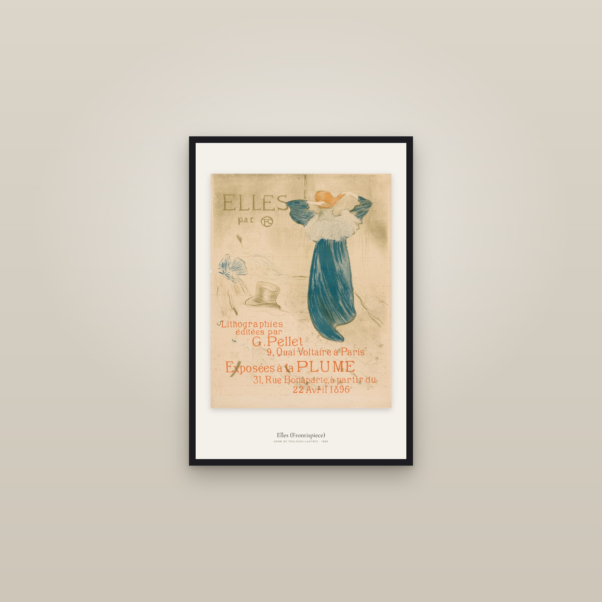 Elles (Frontispiece) — framed in a gallery setting