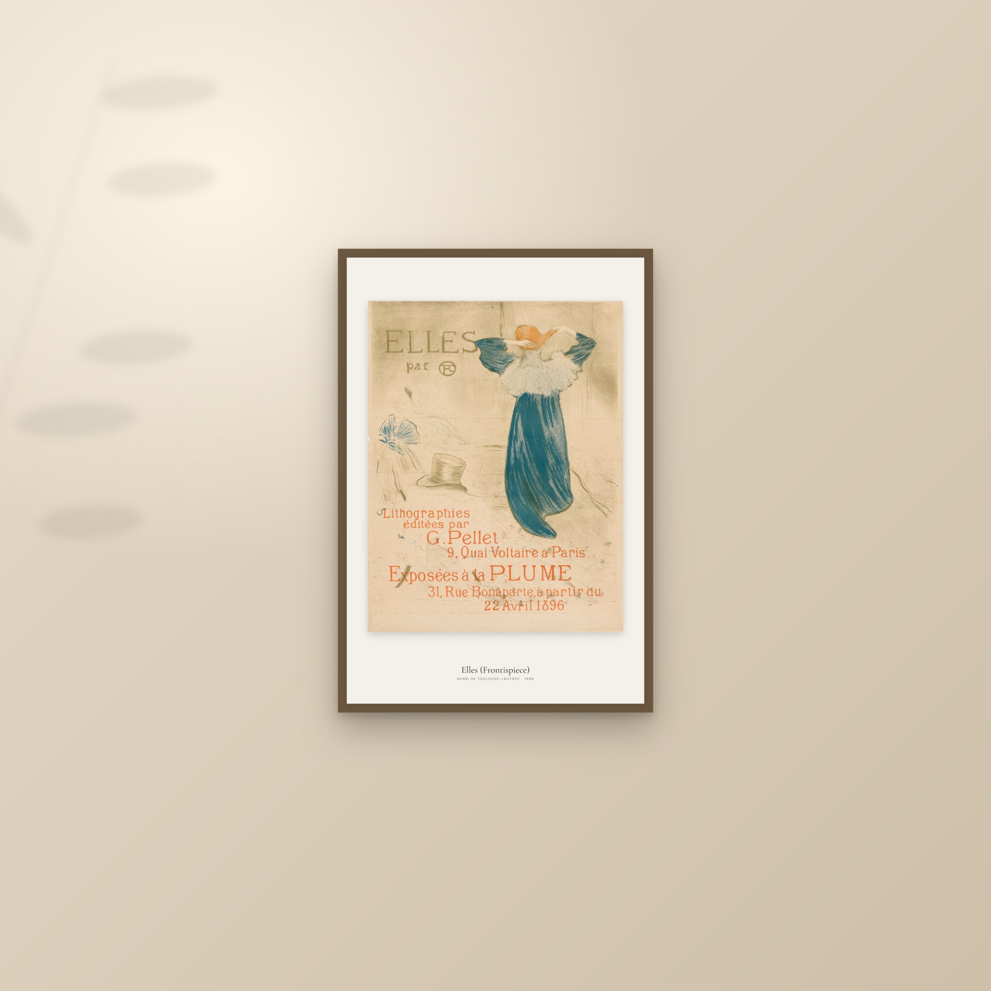 Elles (Frontispiece) — framed and styled on a sunlit wall