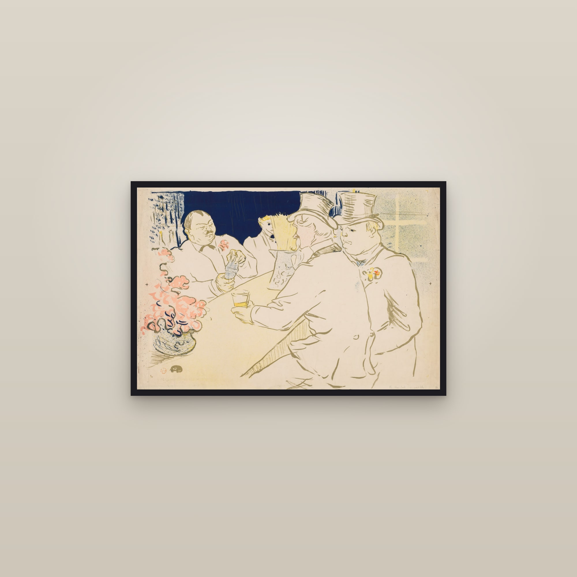 Irish and American Bar, Rue Royale (The Chap Book) (Full) — Full-Bleed Edition — framed in a gallery setting