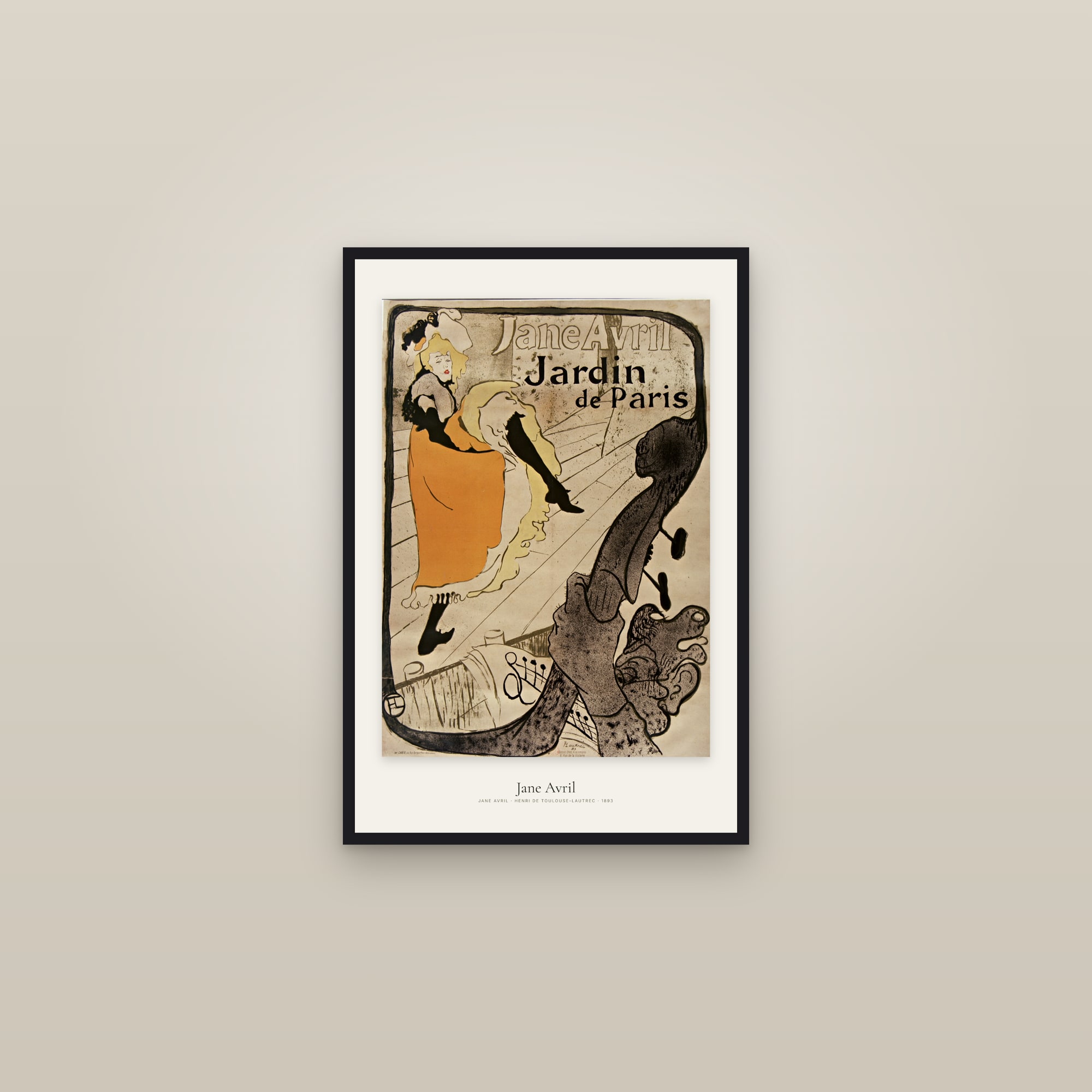 Jane Avril — framed in a gallery setting