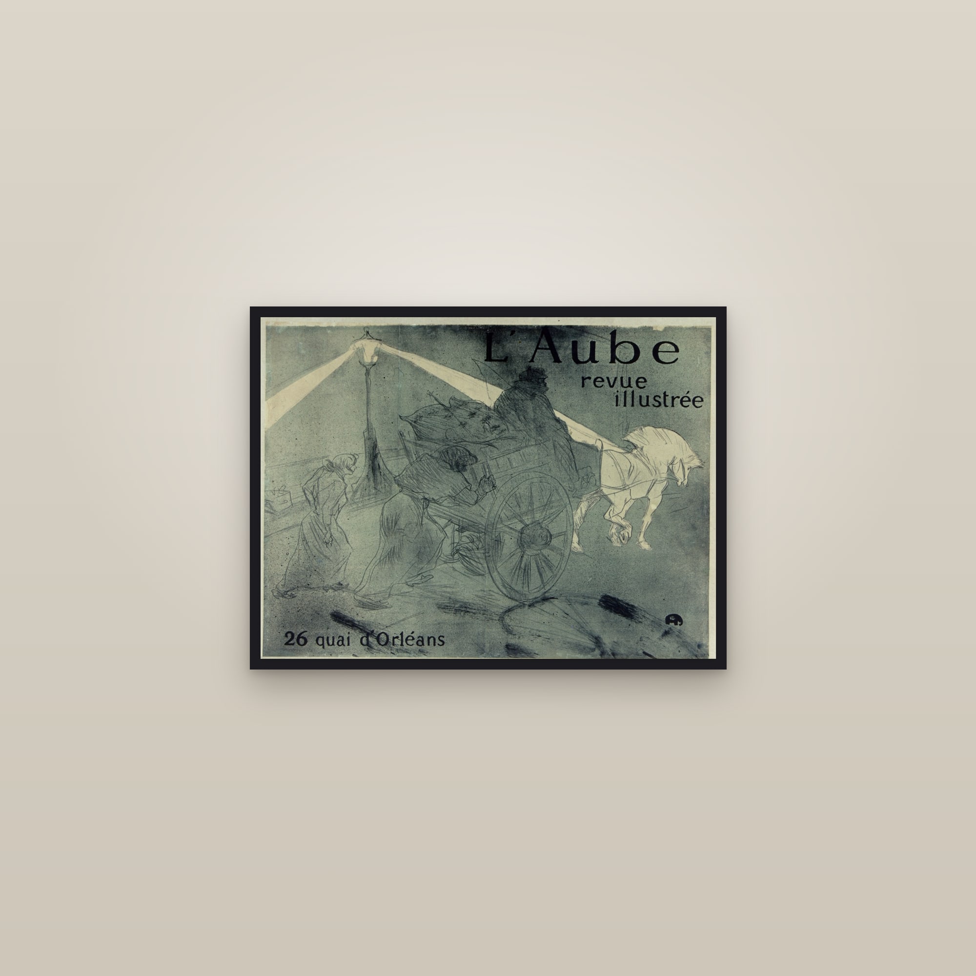 L'Aube (Full) — Full-Bleed Edition — framed in a gallery setting