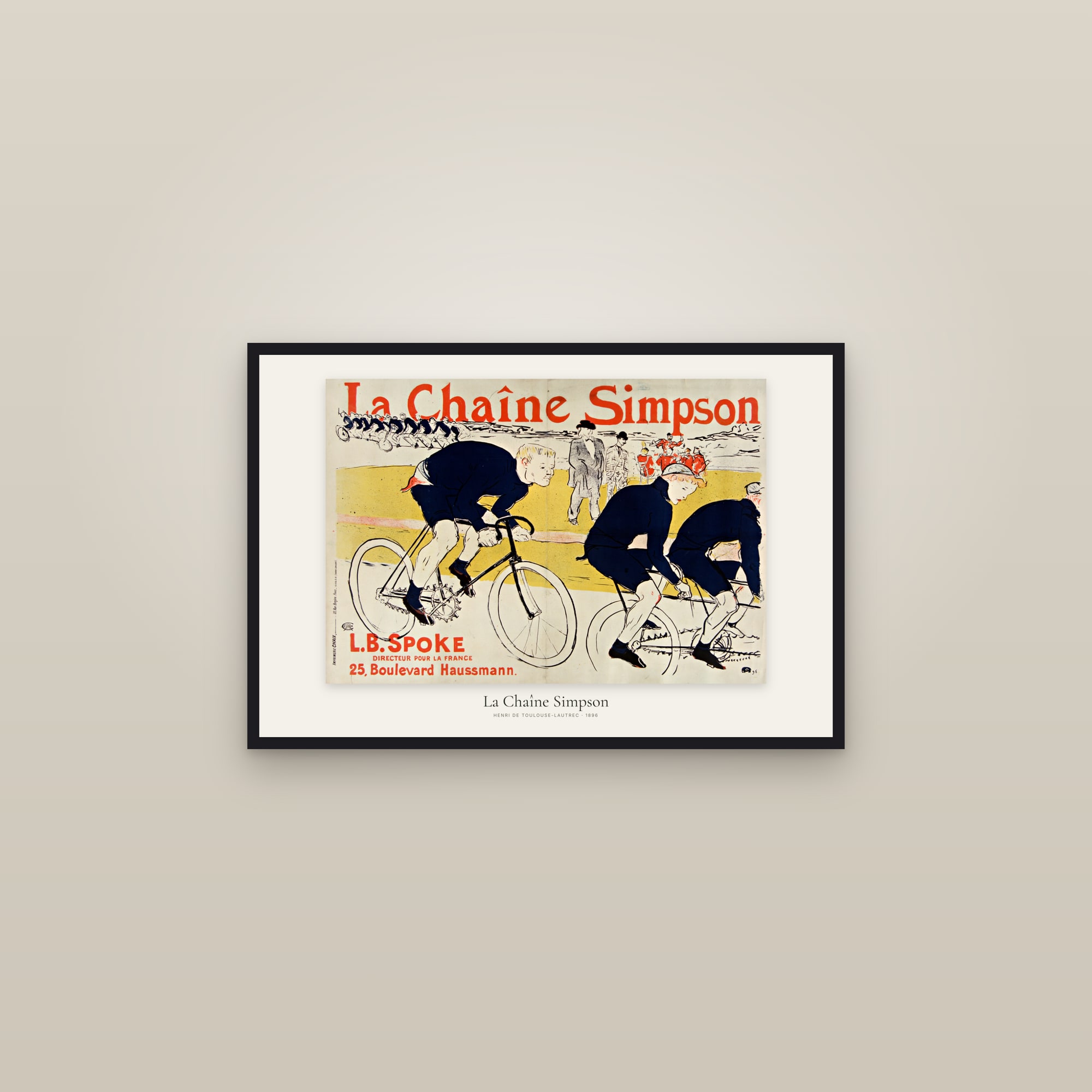 La Chaîne Simpson — framed in a gallery setting