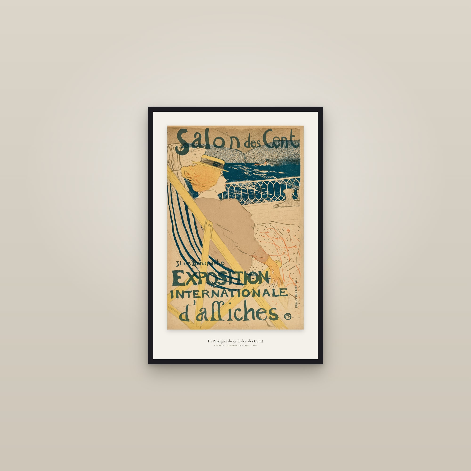 La Passagère du 54 (Salon des Cent) — framed in a gallery setting