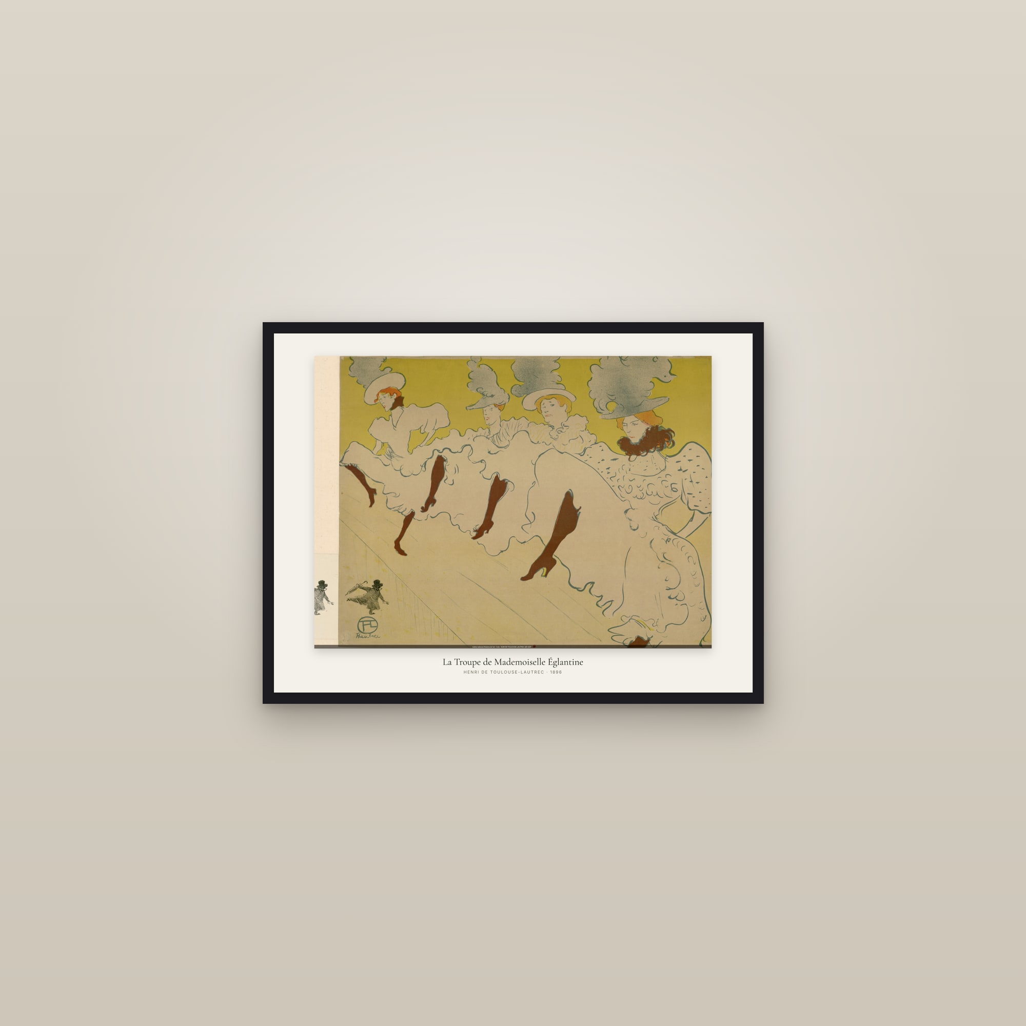 La Troupe de Mademoiselle Églantine — framed in a gallery setting