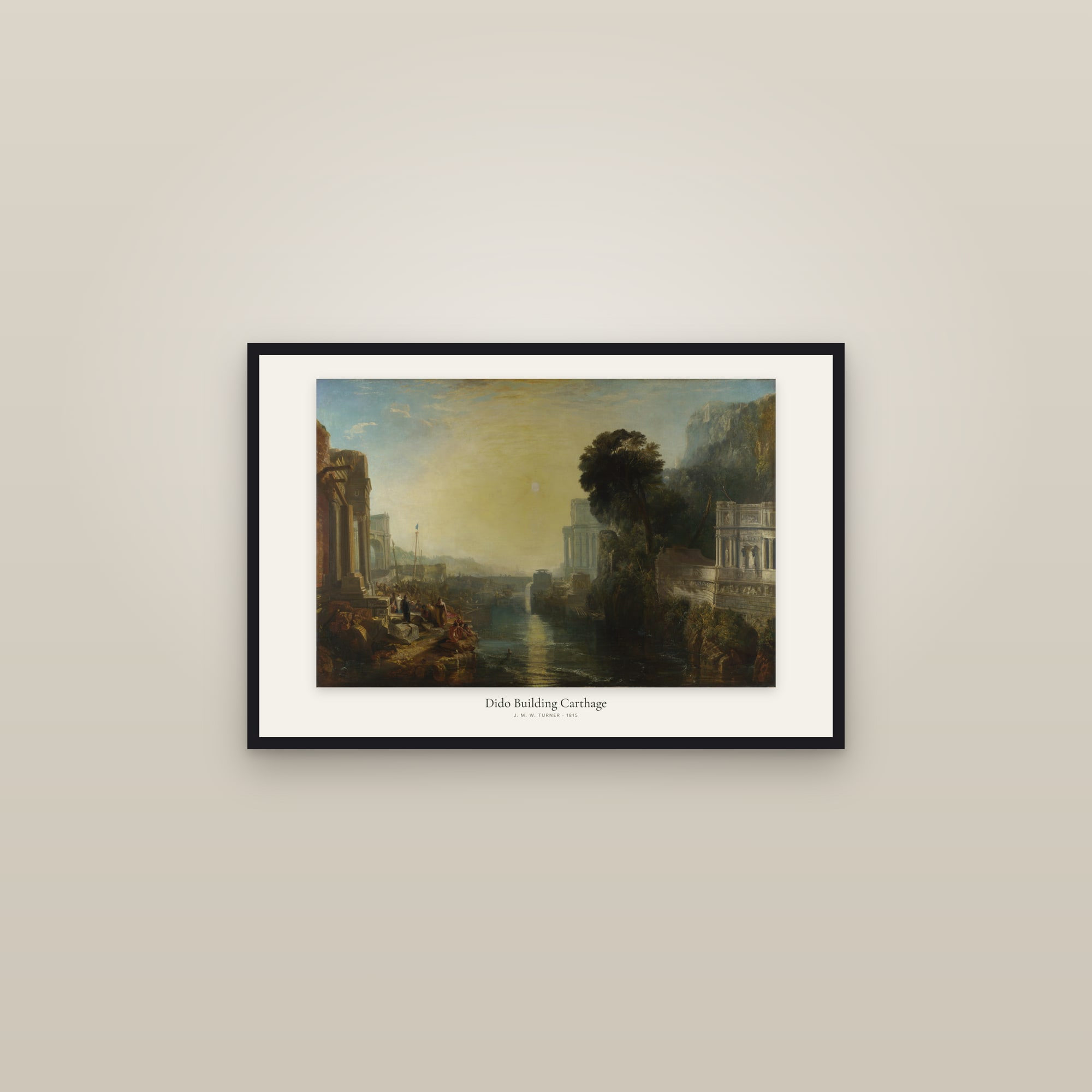 Dido Building Carthage — framed in a gallery setting