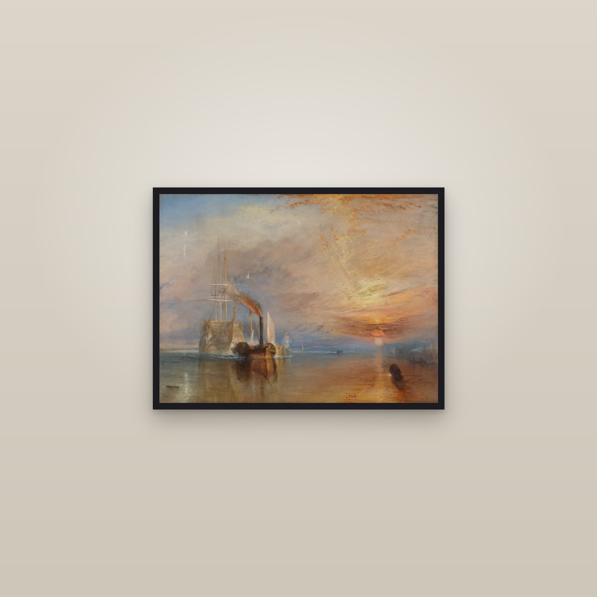 The Fighting Temeraire (Full) — Full-Bleed Edition — framed in a gallery setting
