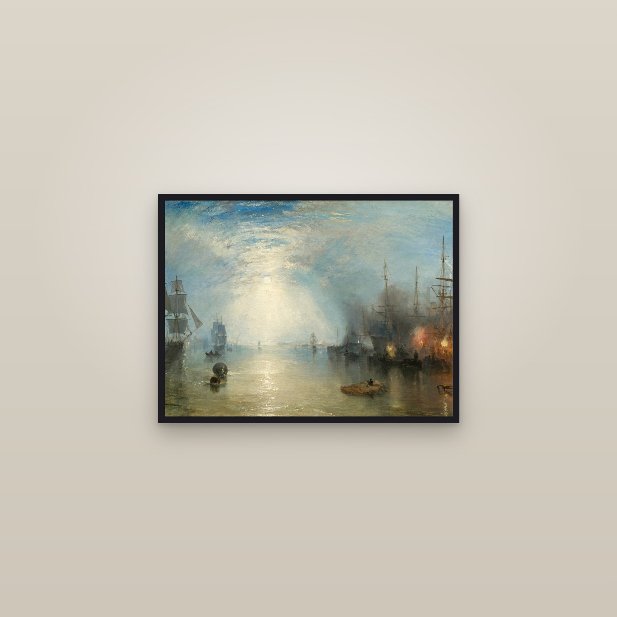 Keelmen Heaving in Coals by Moonlight (Full) — Full-Bleed Edition — framed in a gallery setting