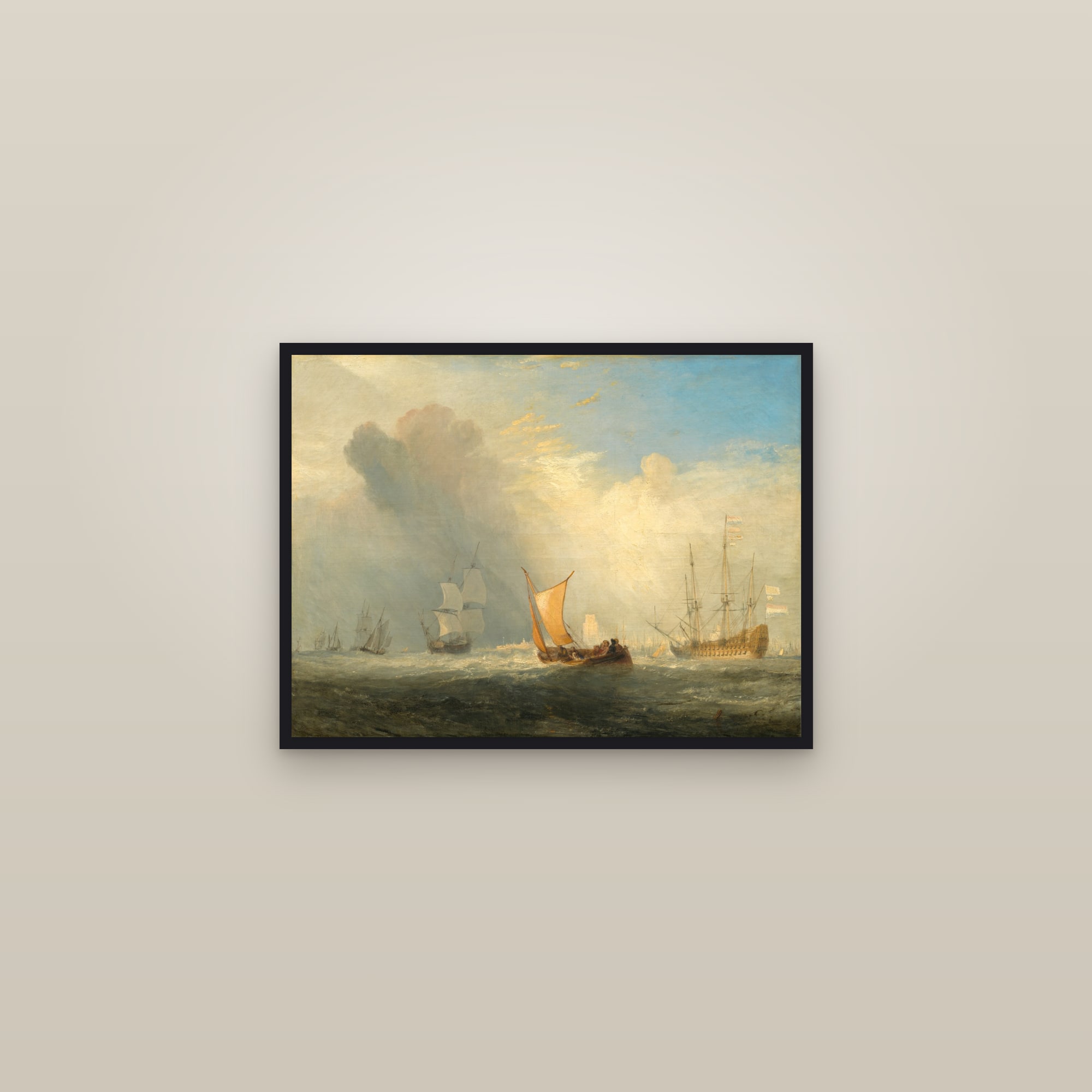 Rotterdam Ferry-Boat (Full) — Full-Bleed Edition — framed in a gallery setting