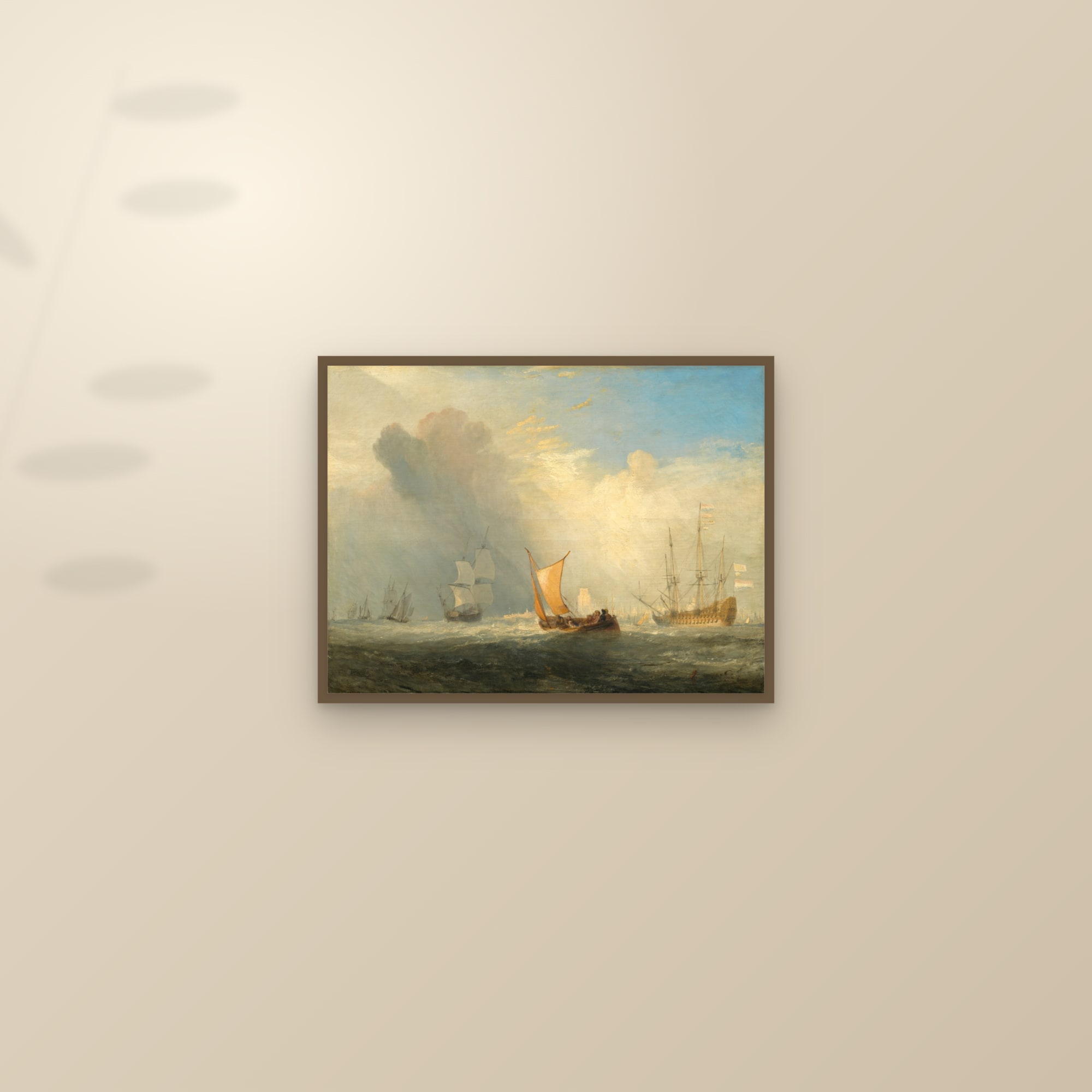 Rotterdam Ferry-Boat (Full) — Full-Bleed Edition — framed and styled on a sunlit wall