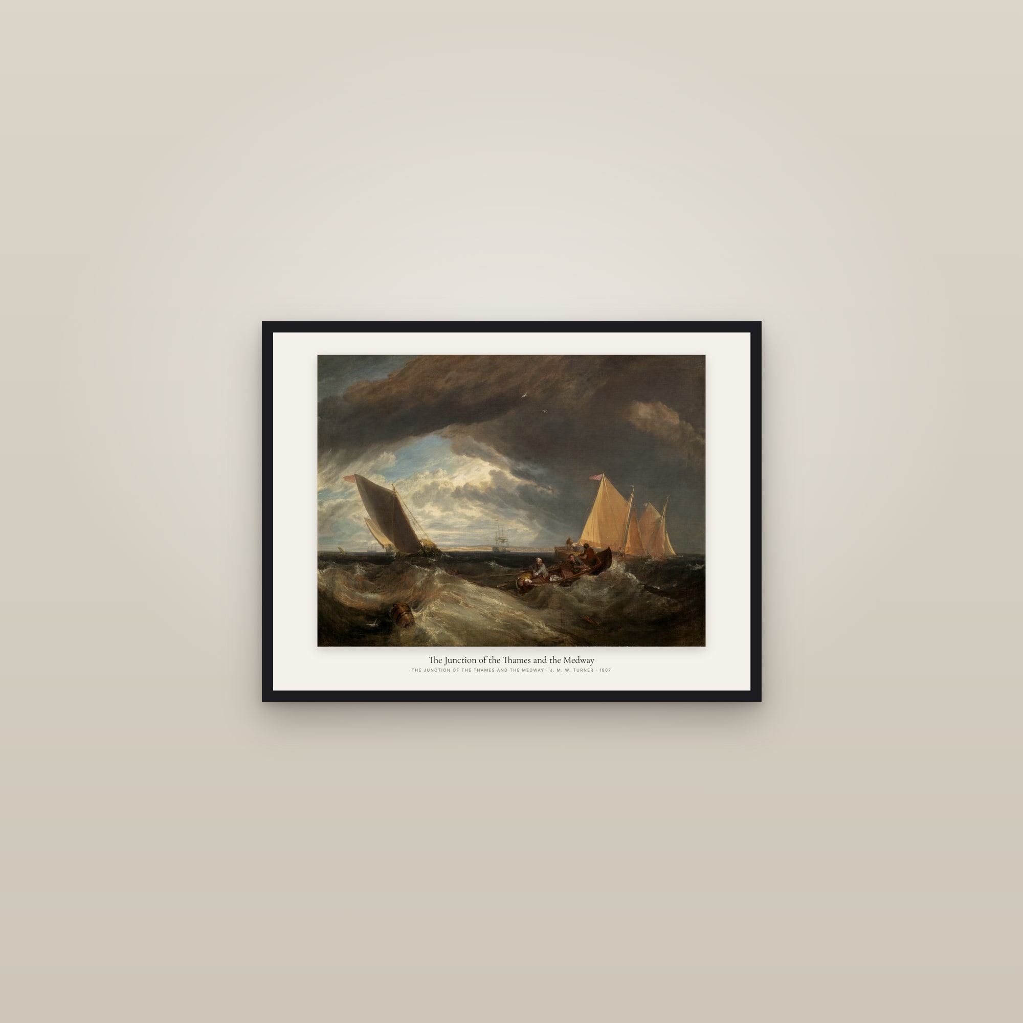 The Junction of the Thames and the Medway — framed in a gallery setting