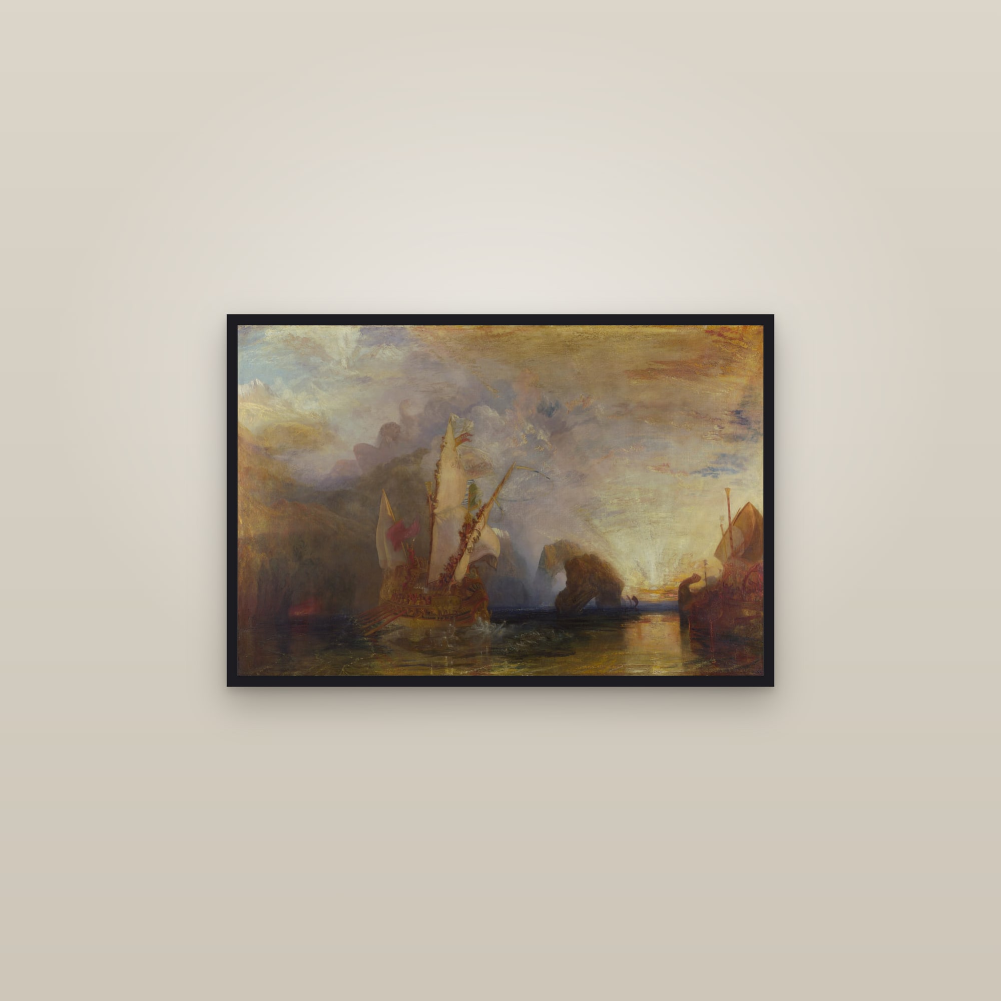 Ulysses Deriding Polyphemus (Full) — Full-Bleed Edition — framed in a gallery setting
