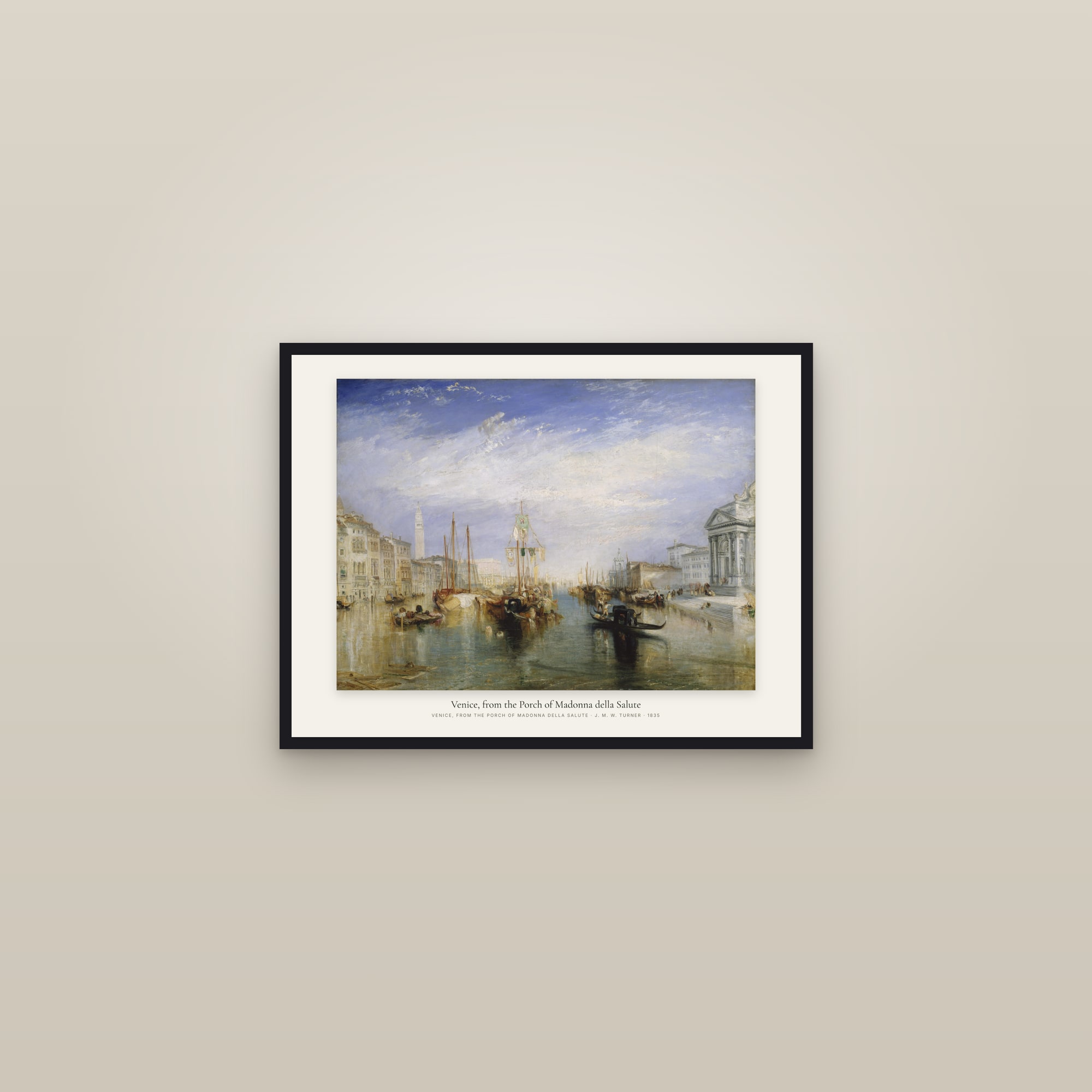 Venice, from the Porch of Madonna della Salute — framed in a gallery setting