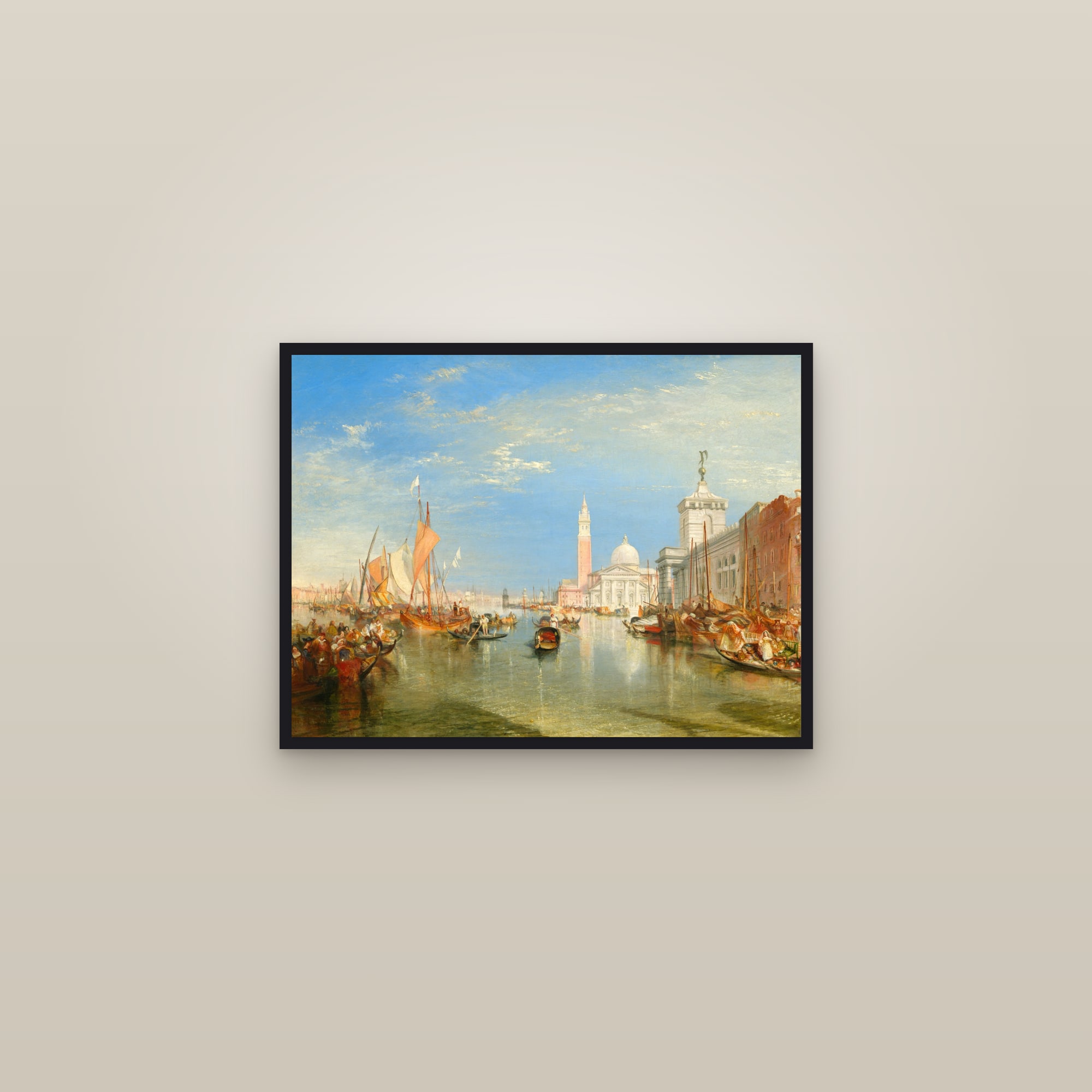 Venice: The Dogana and San Giorgio Maggiore (Full) — Full-Bleed Edition — framed in a gallery setting