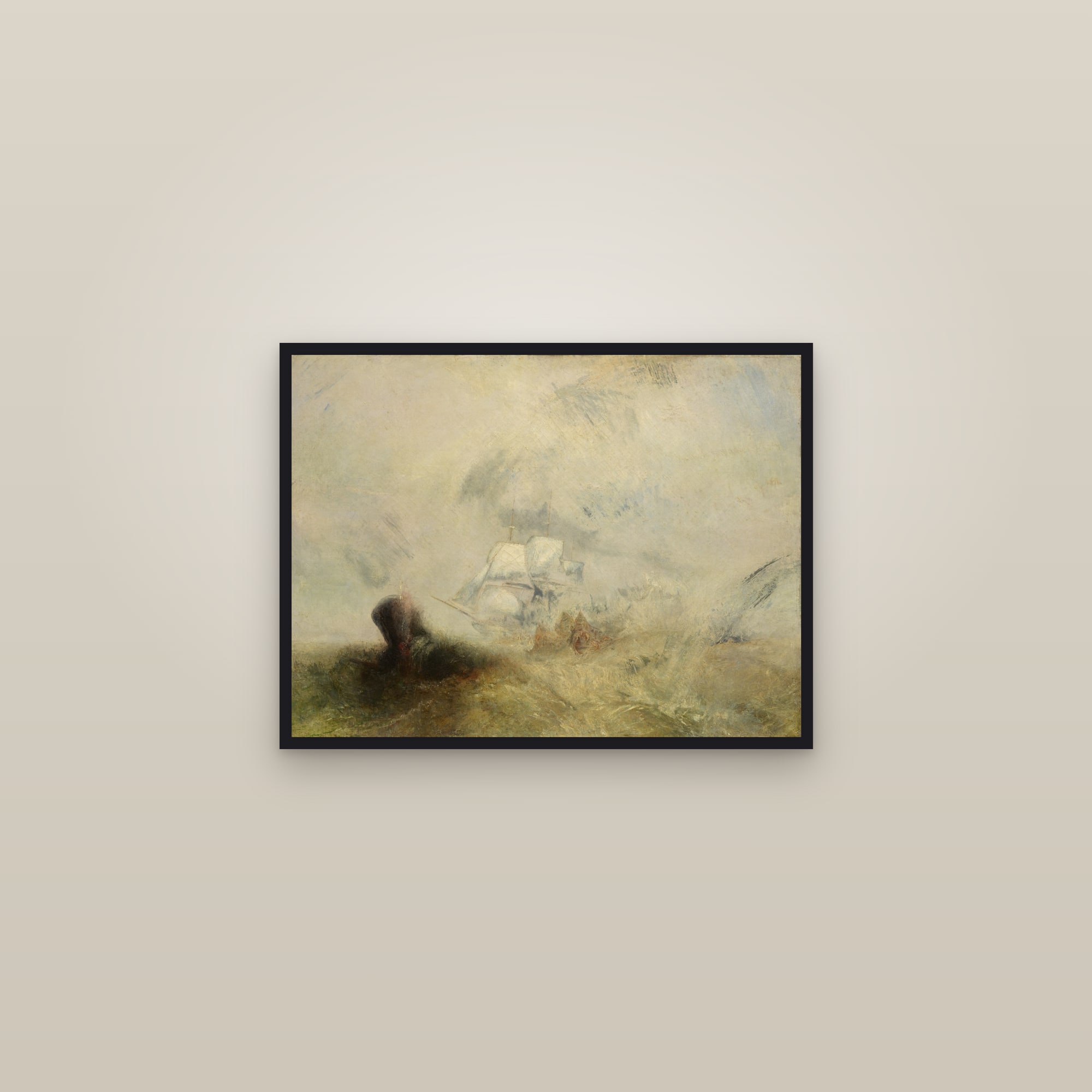 Whalers (Full) — Full-Bleed Edition — framed in a gallery setting