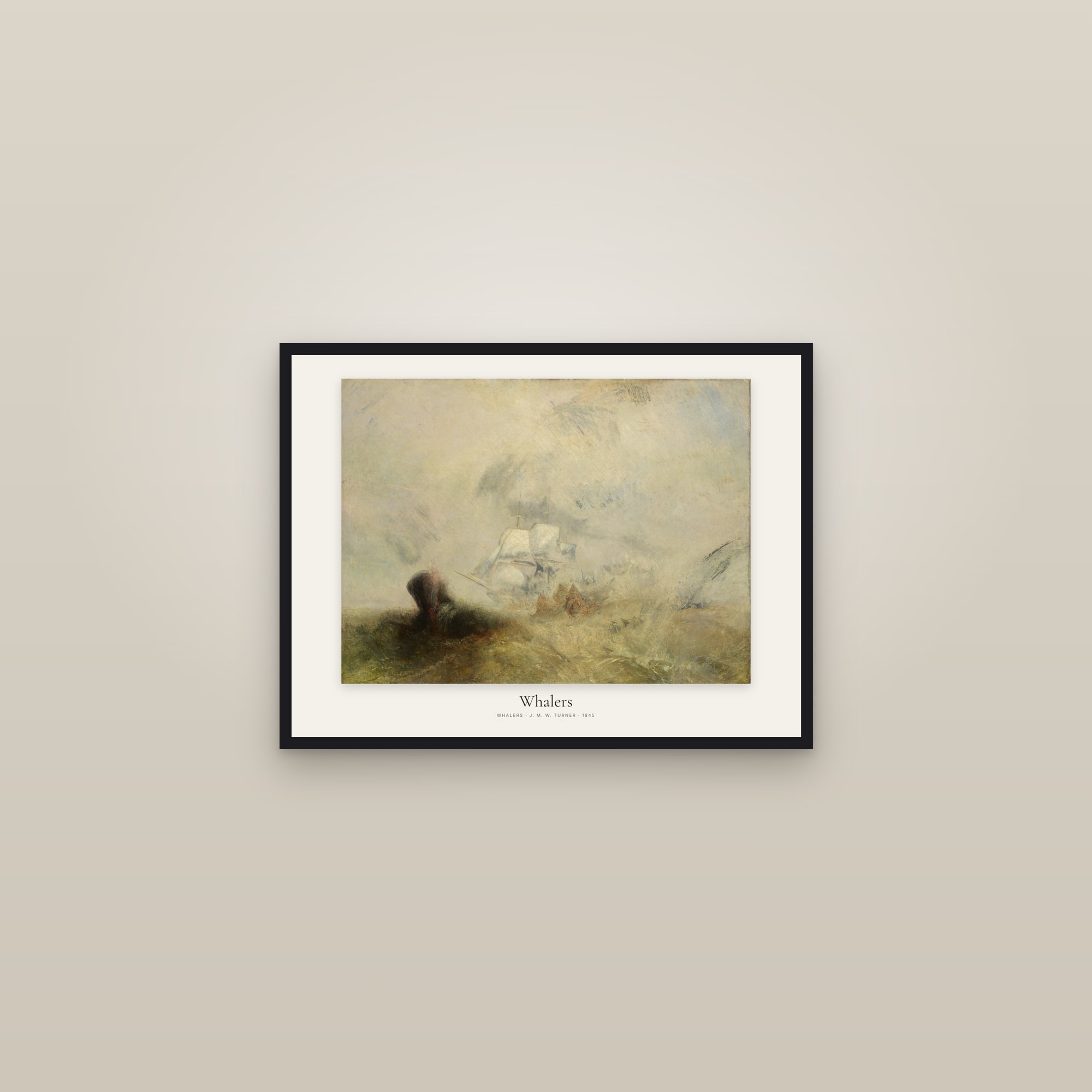 Whalers — framed in a gallery setting