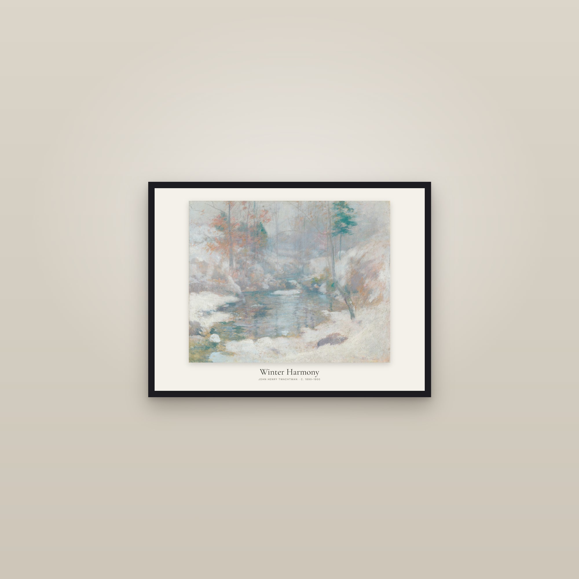 Winter Harmony — framed in a gallery setting