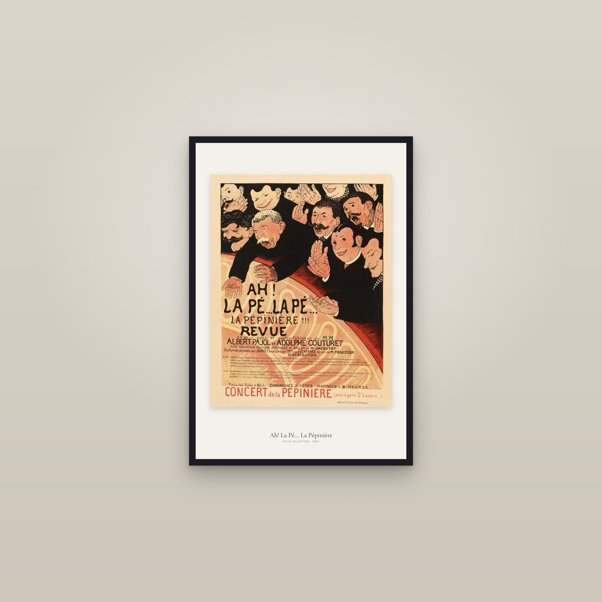 Ah! La Pé... La Pépinière — framed in a gallery setting