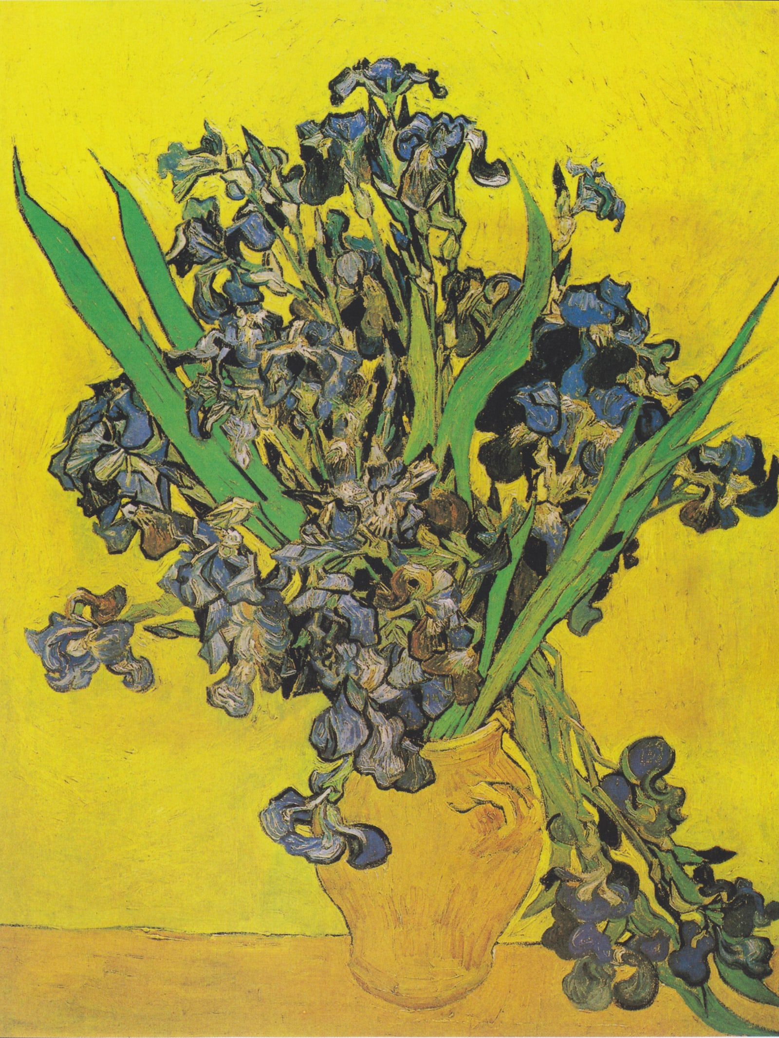 Irises (Vase with Irises Against a Yellow Background) (Full) — Full-Bleed Edition