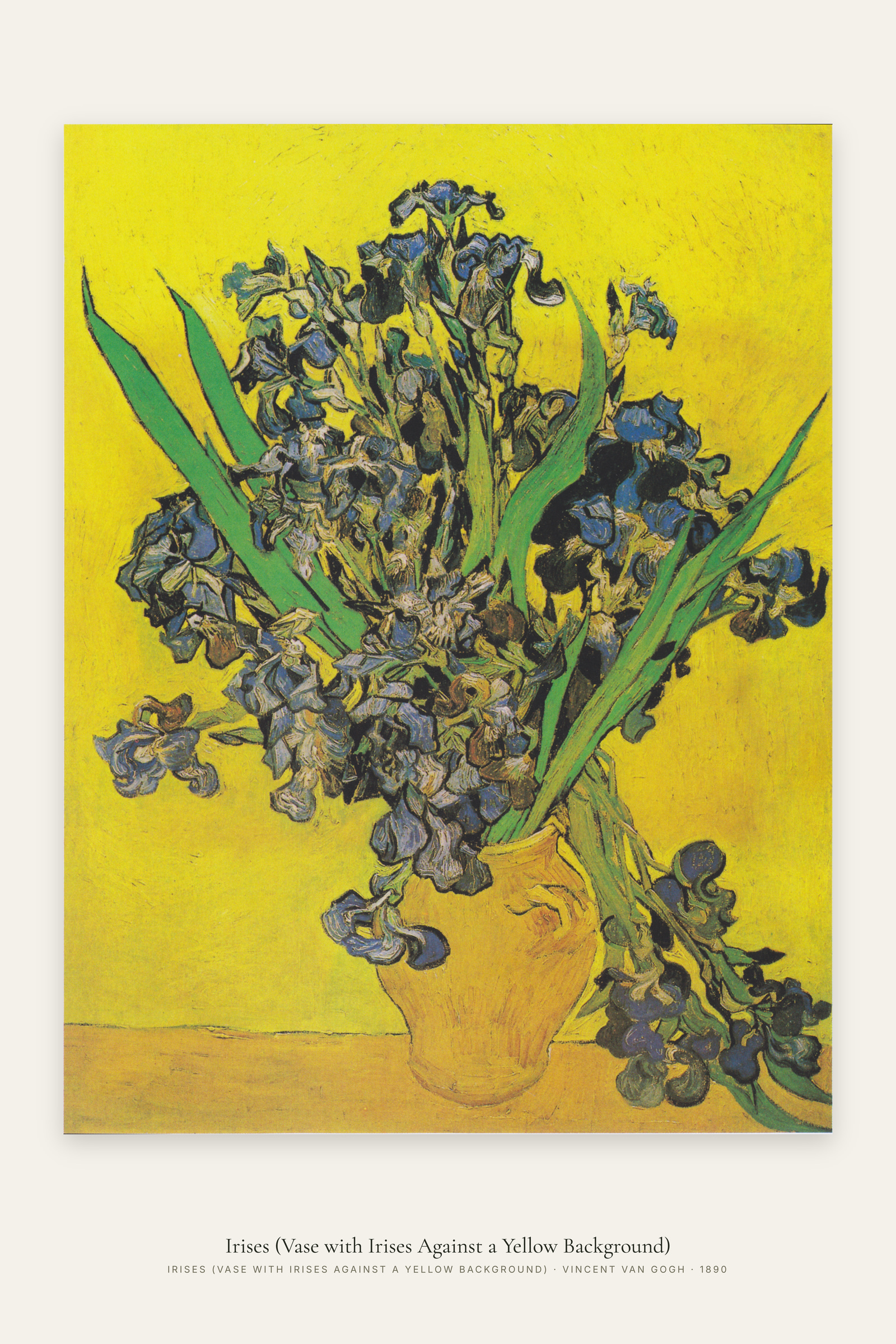 Irises (Vase with Irises Against a Yellow Background)