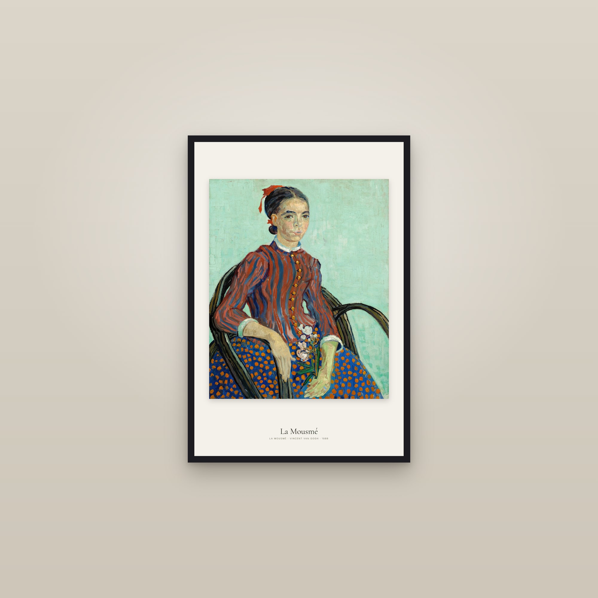 La Mousmé — framed in a gallery setting