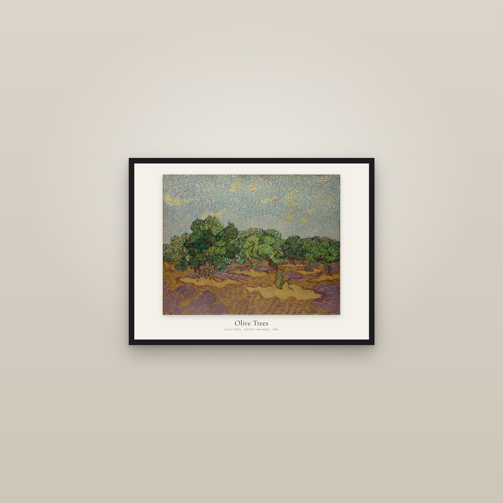 Olive Trees — framed in a gallery setting